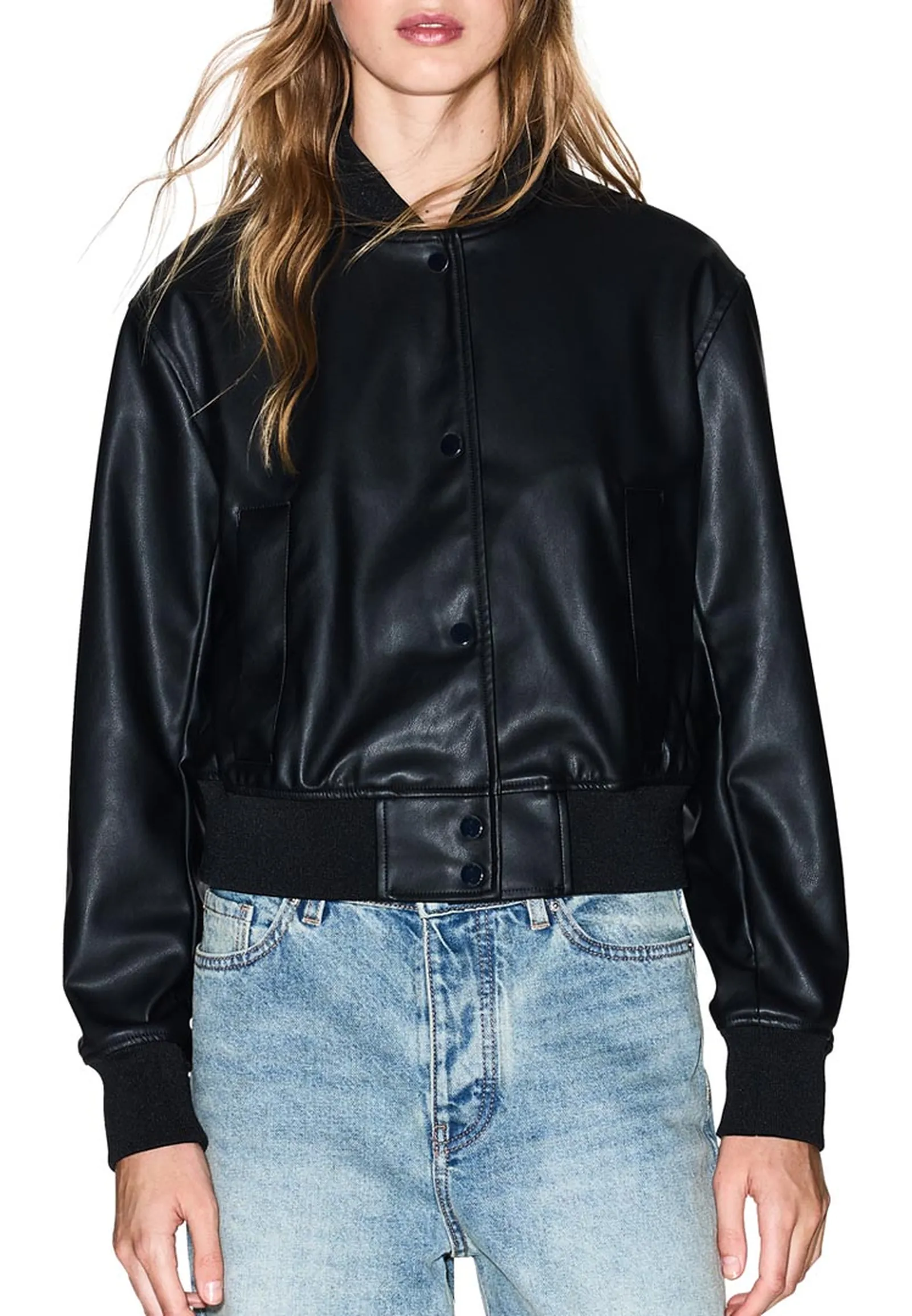 Armani Exchange Giubbino Bomber In Ecopelle Nero Xw001432Af16618 165025