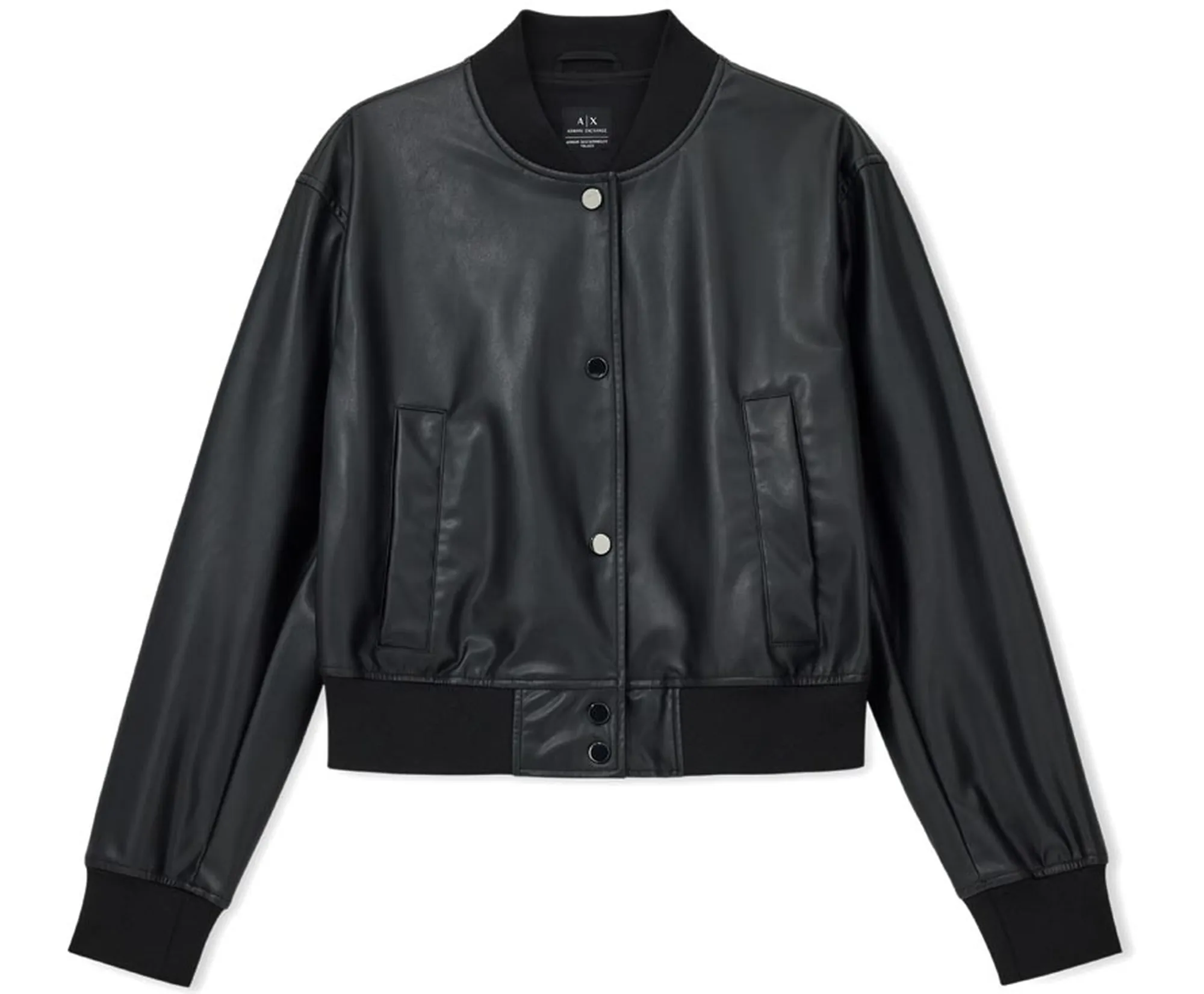Armani Exchange Giubbino Bomber In Ecopelle Nero Xw001432Af16618 165027