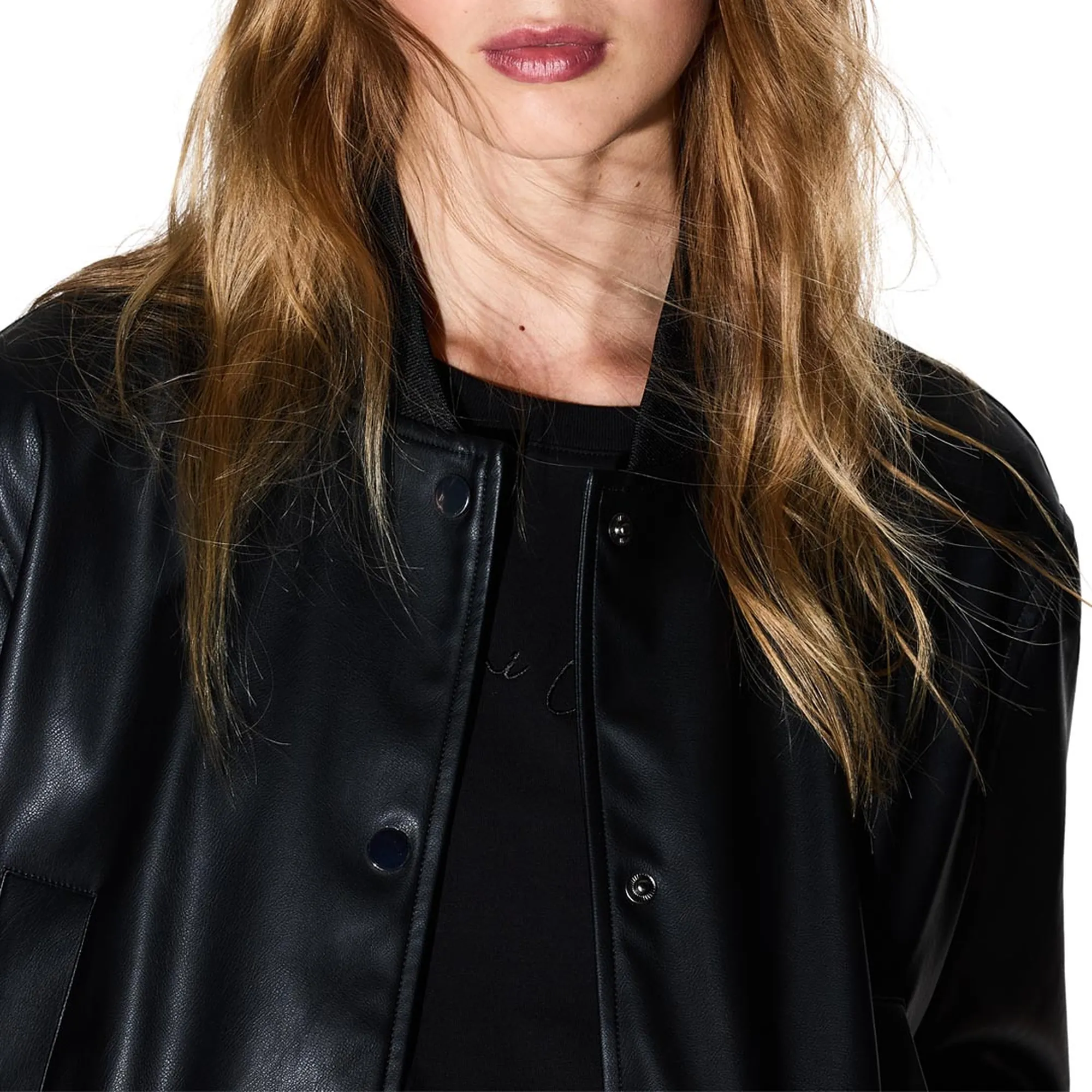 Armani Exchange Giubbino Bomber In Ecopelle Nero Xw001432Af16618 165029