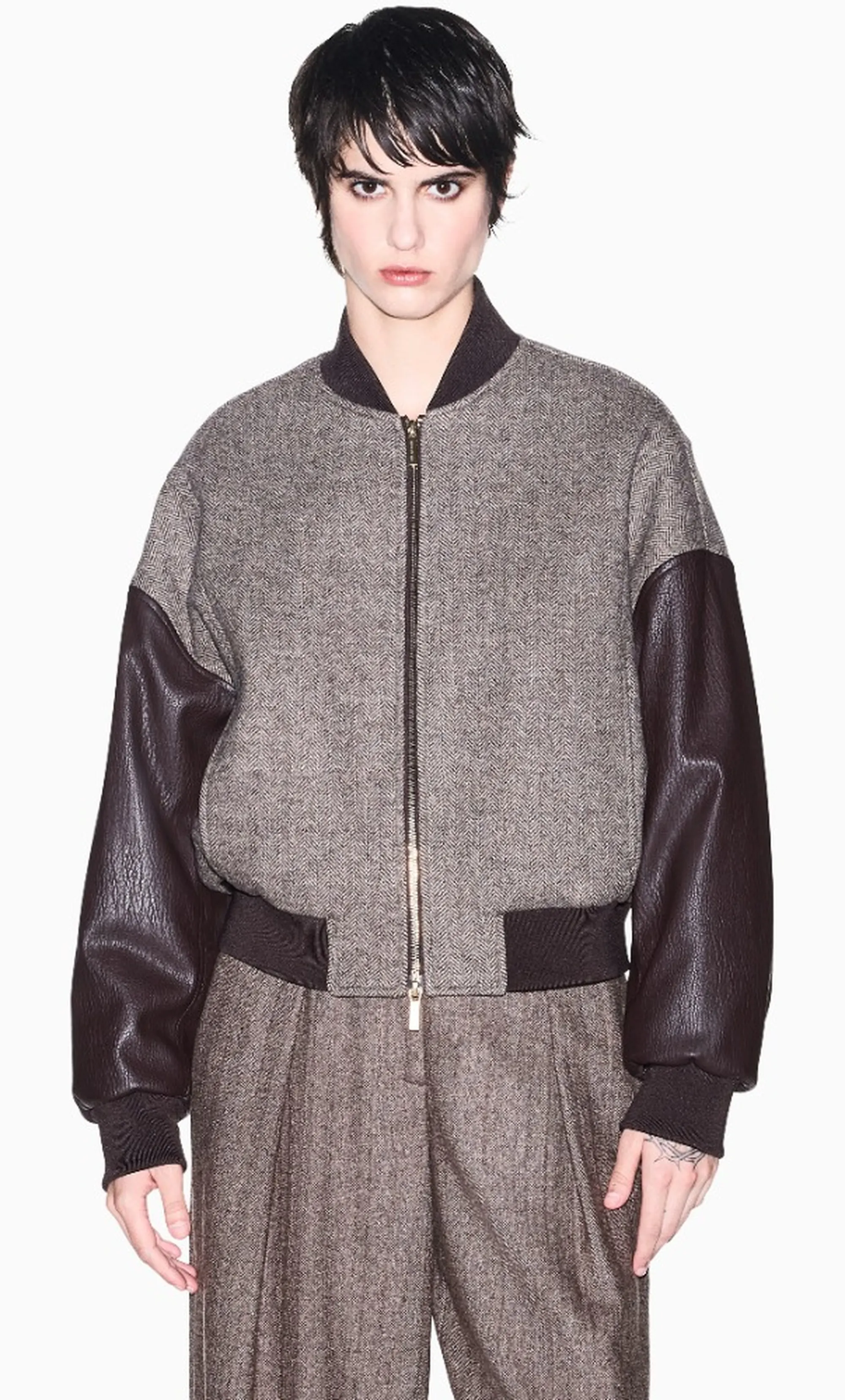 Armani Exchange B'Wool Blend Bomber Jacket' Brown Xw002450Af26075 193447
