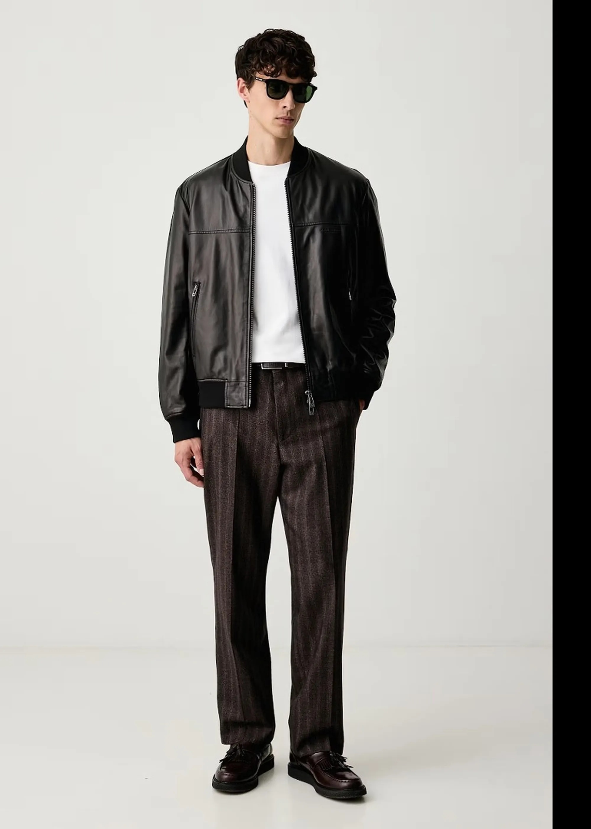 Armani Exchange Giubbino Bomber In Pelle Nero Xm003354Af27323 193341