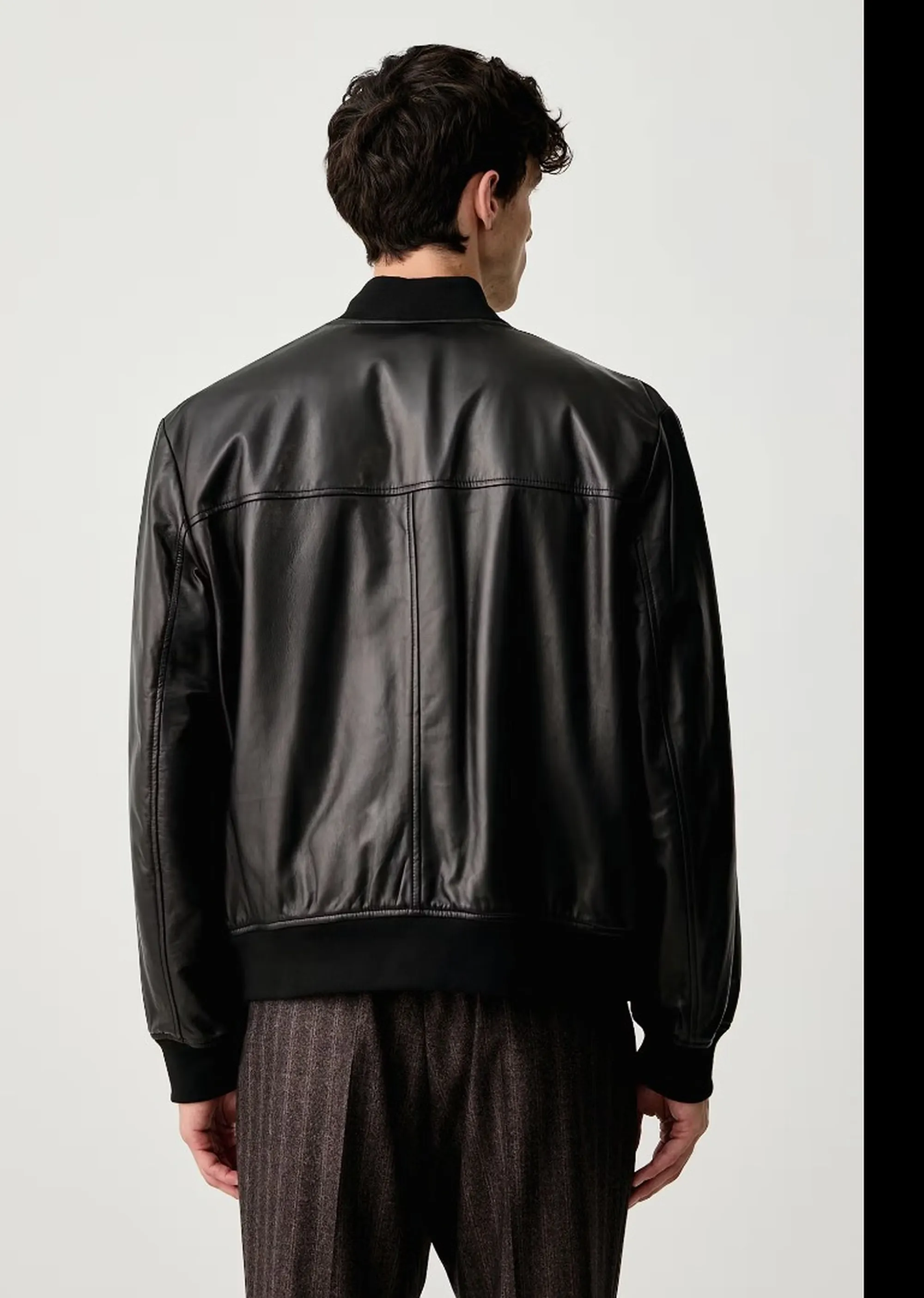 Armani Exchange Giubbino Bomber In Pelle Nero Xm003354Af27323 193342