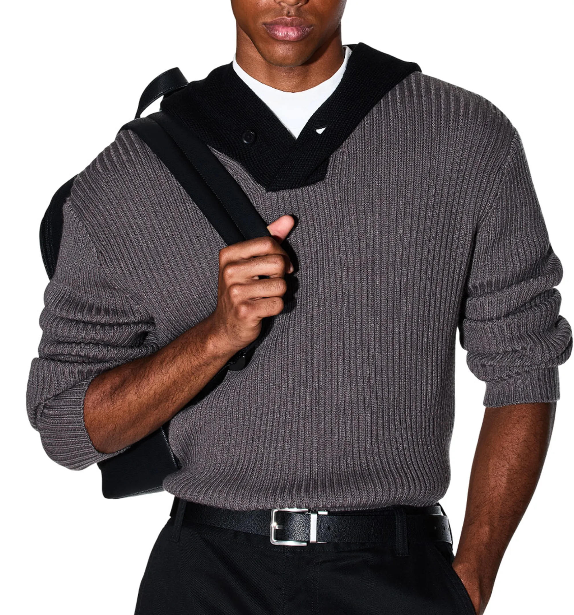 Armani Exchange B'Ribbed Sweater' Grey Xm001315Af13776 161969