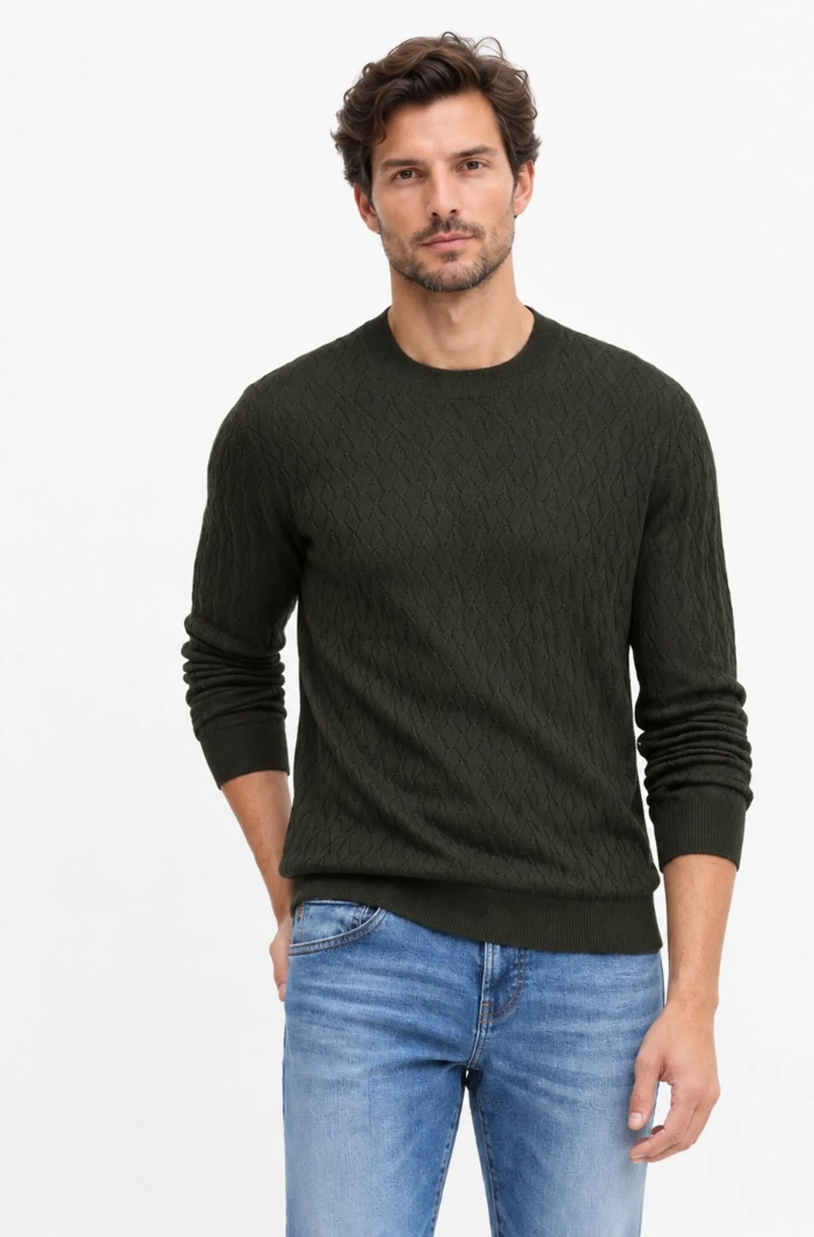 Armani Exchange Maglia Girocollo A Onde Grigio Scuro Xm000878Af11982 193229