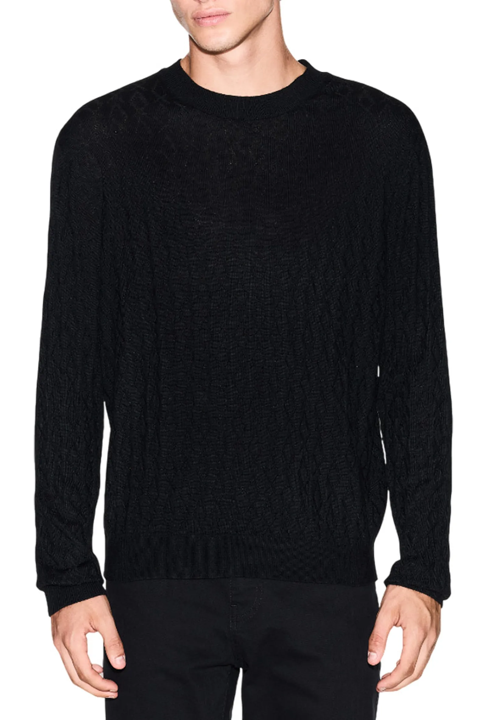 Armani Exchange Maglia Girocollo A Onde Nero Xm000878Af11982 161632