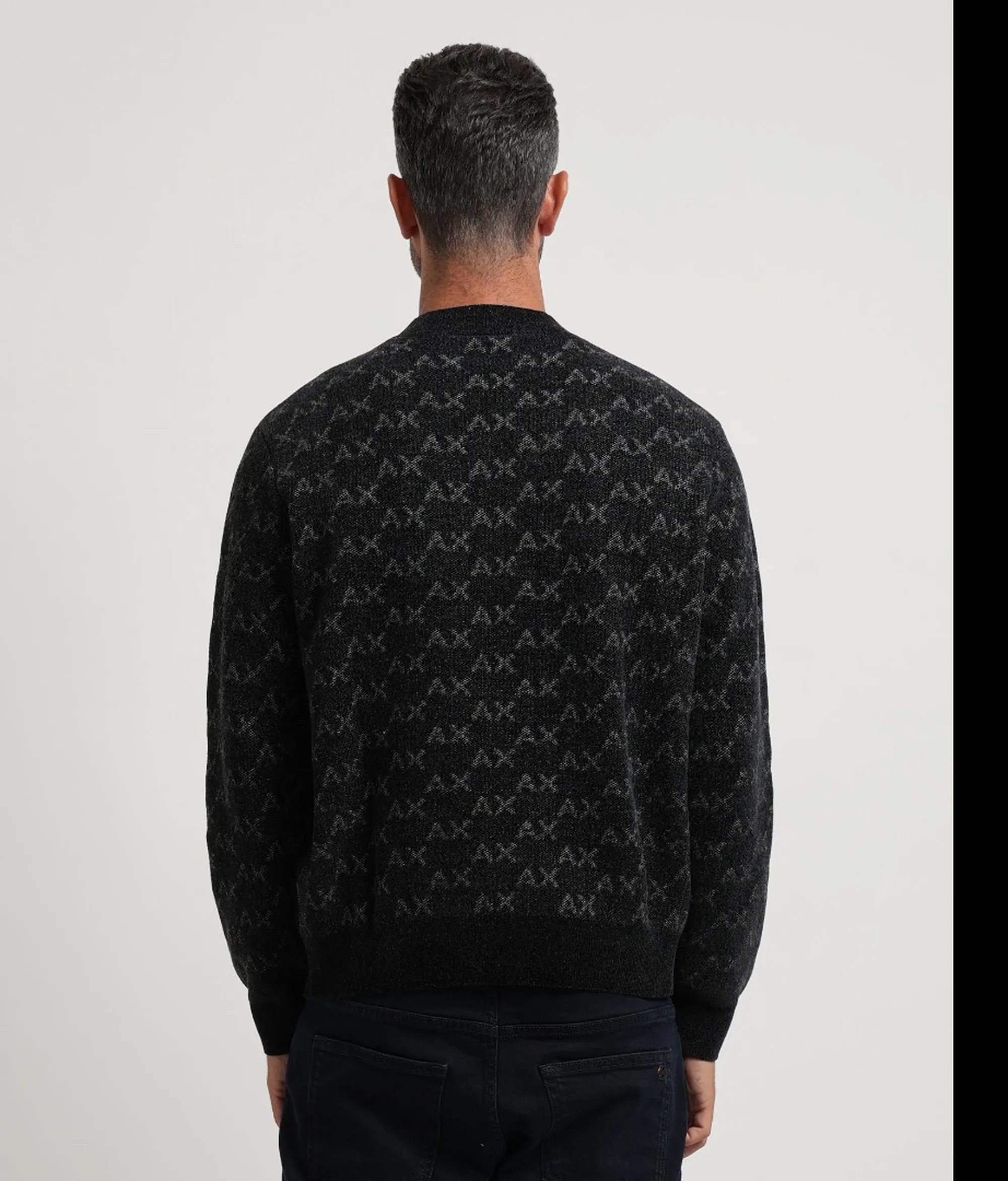 Armani Exchange Maglia Girocollo Con Logo All Over Black Xm002992Af16916 193286