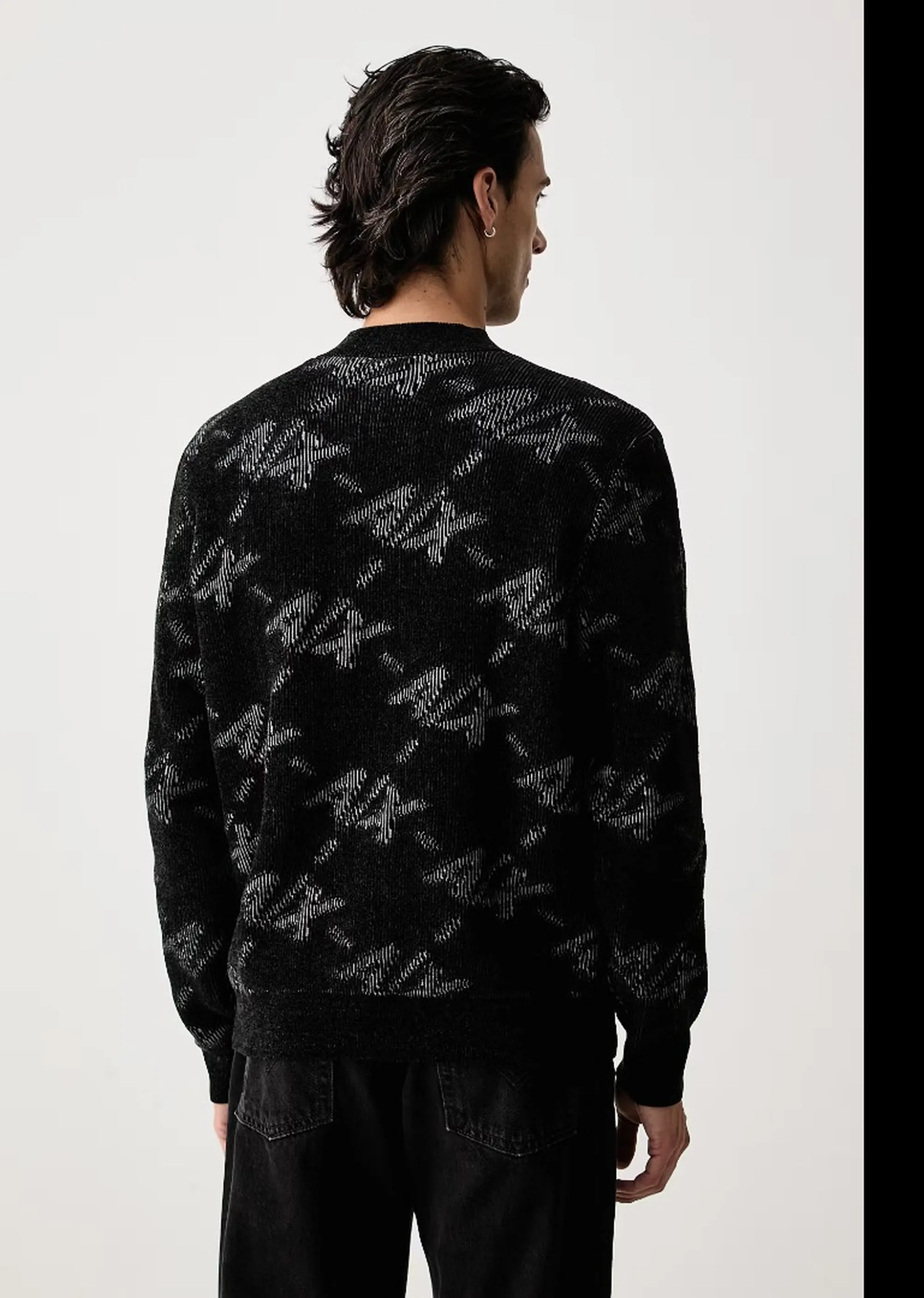 Armani Exchange Maglia Girocollo Con Logo All Over Nero Xm002992Af16916 193284