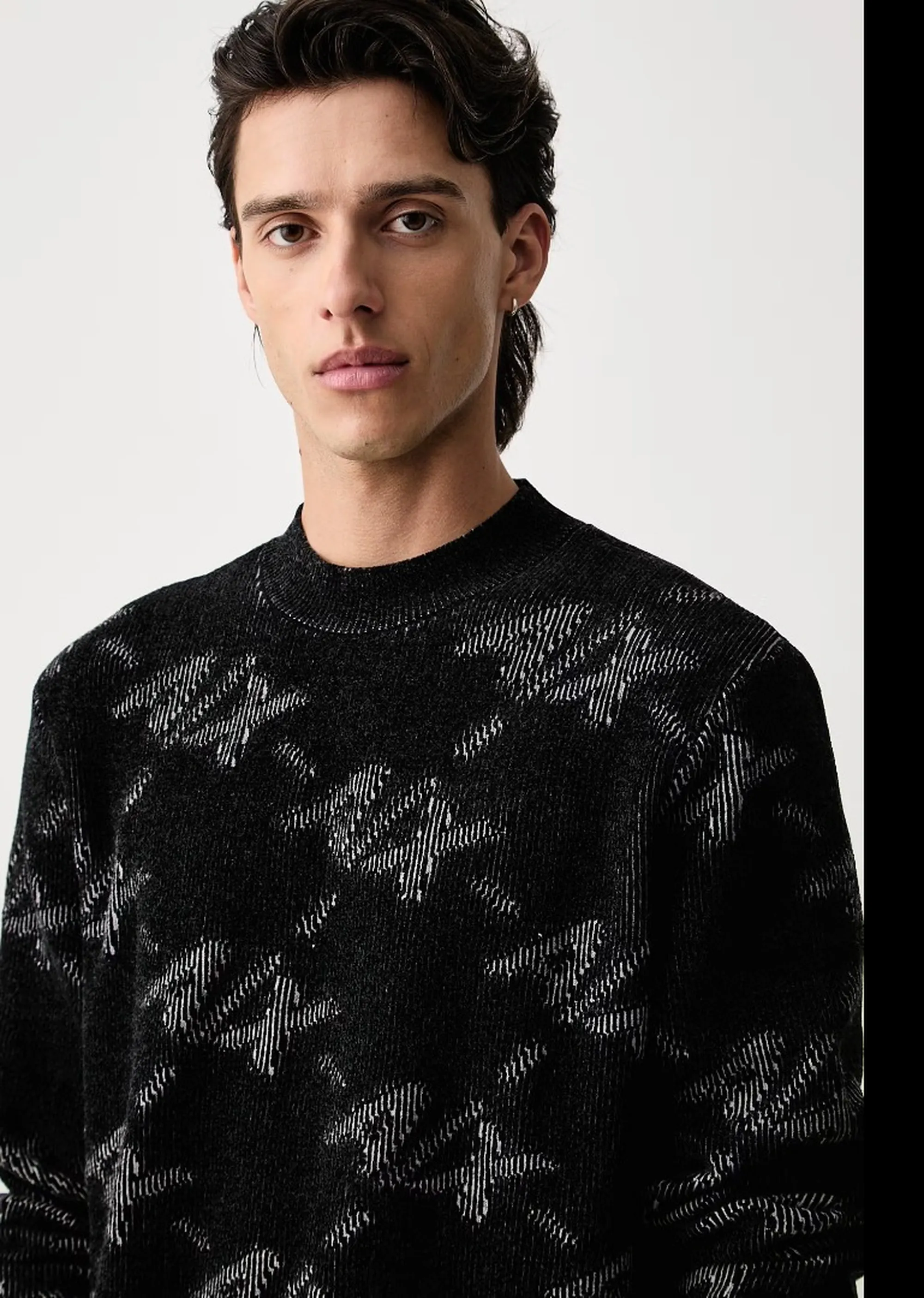 Armani Exchange Maglia Girocollo Con Logo All Over Nero Xm002992Af16916 193285