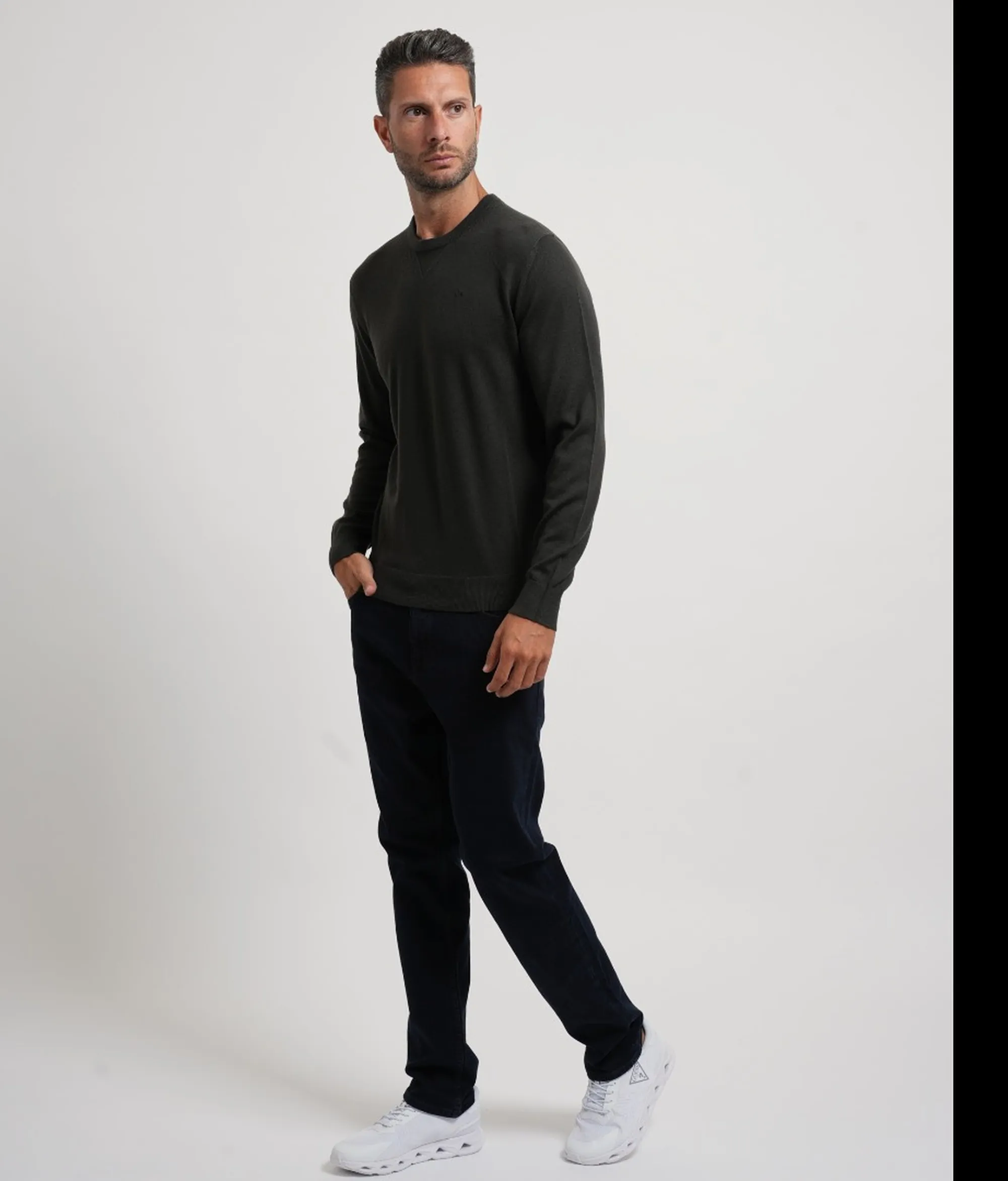 Armani Exchange B'Crew Neck Sweater In Merino Wool' Grey 8Nzm3Azm8Az 193201