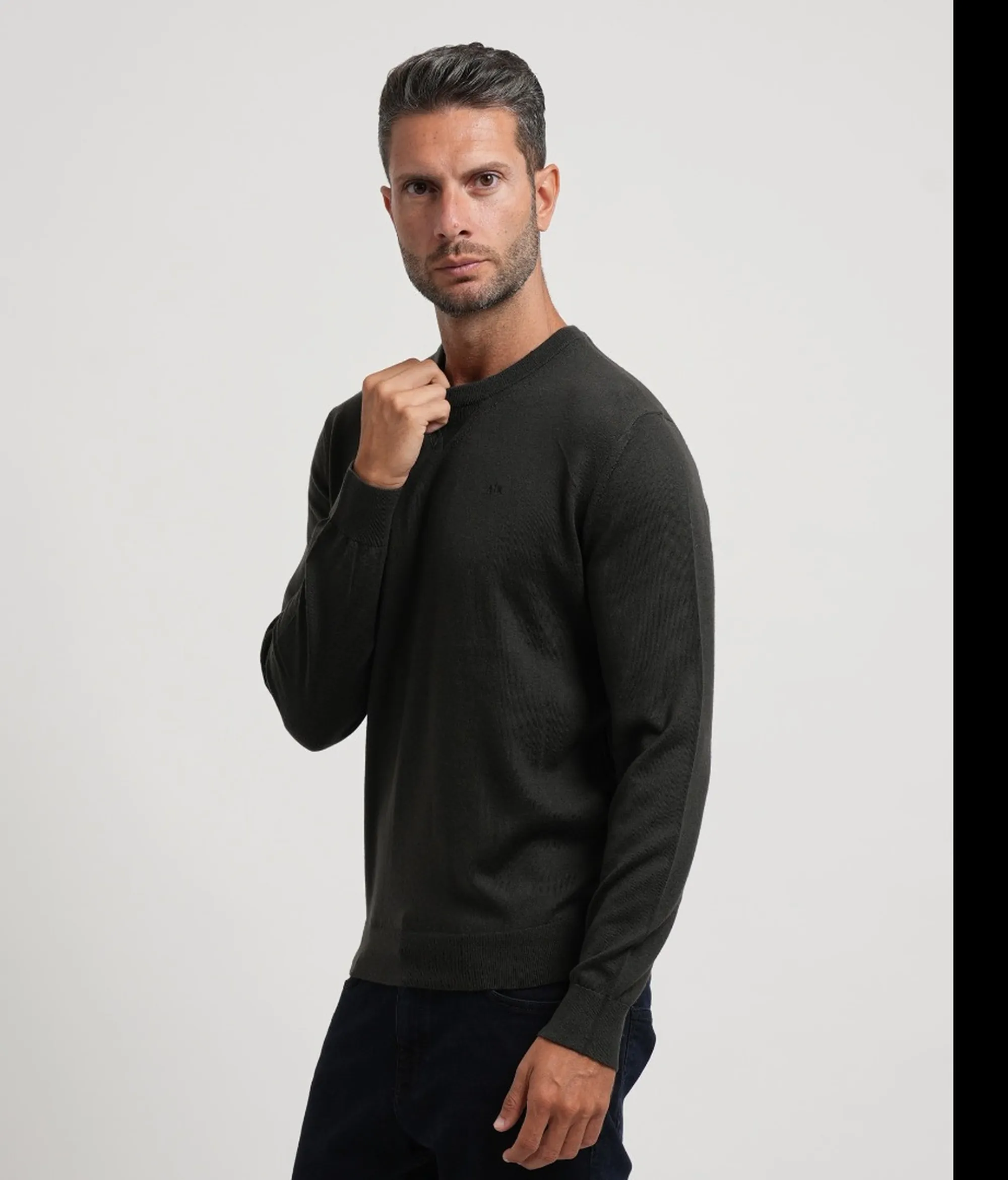 Armani Exchange B'Crew Neck Sweater In Merino Wool' Grey 8Nzm3Azm8Az 193202