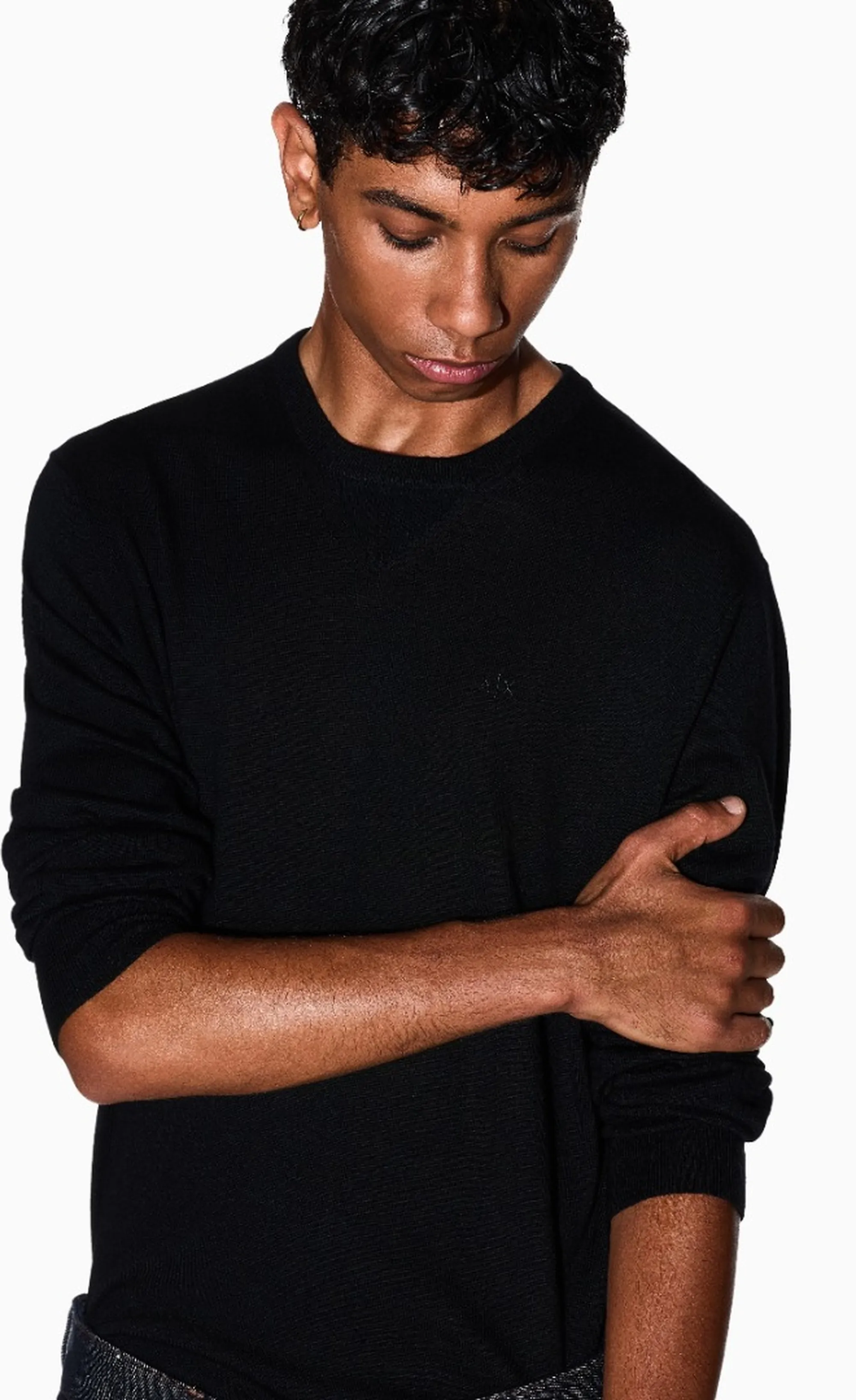 Armani Exchange B'Crew Neck Sweater In Merino Wool' Black 8Nzm3Azm8Az 193196