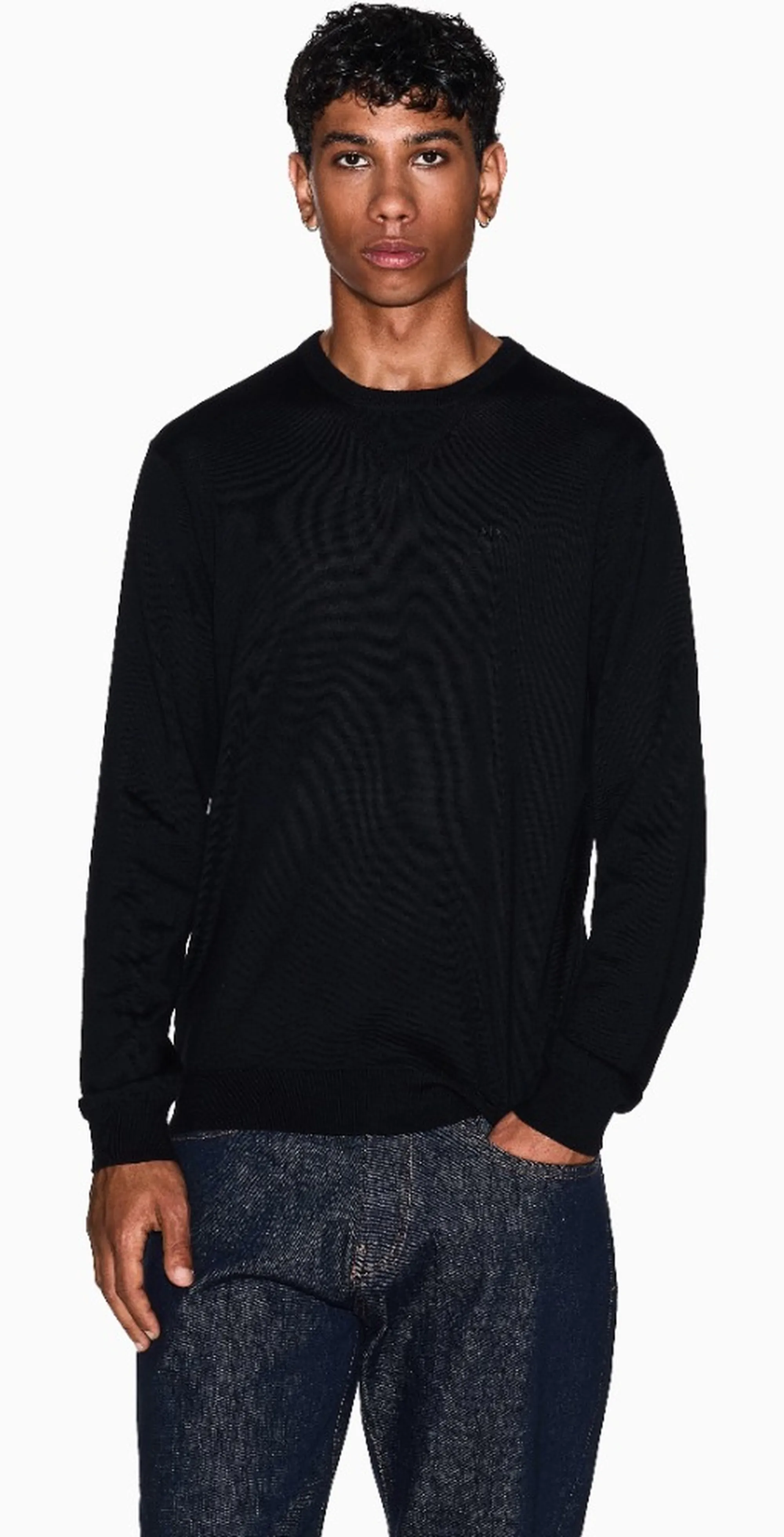 Armani Exchange B'Crew Neck Sweater In Merino Wool' Black 8Nzm3Azm8Az 193198