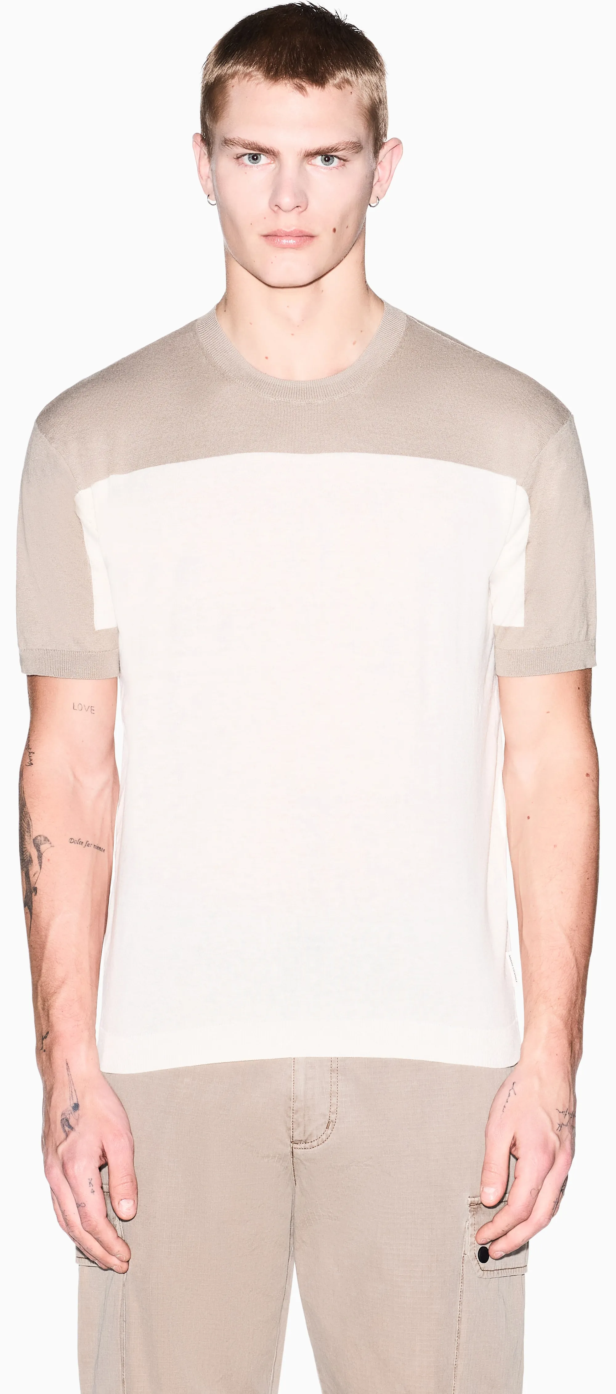 Armani Exchange Maglia In Lino E Cotone Leggero Beige Xm002153Af22062 174821