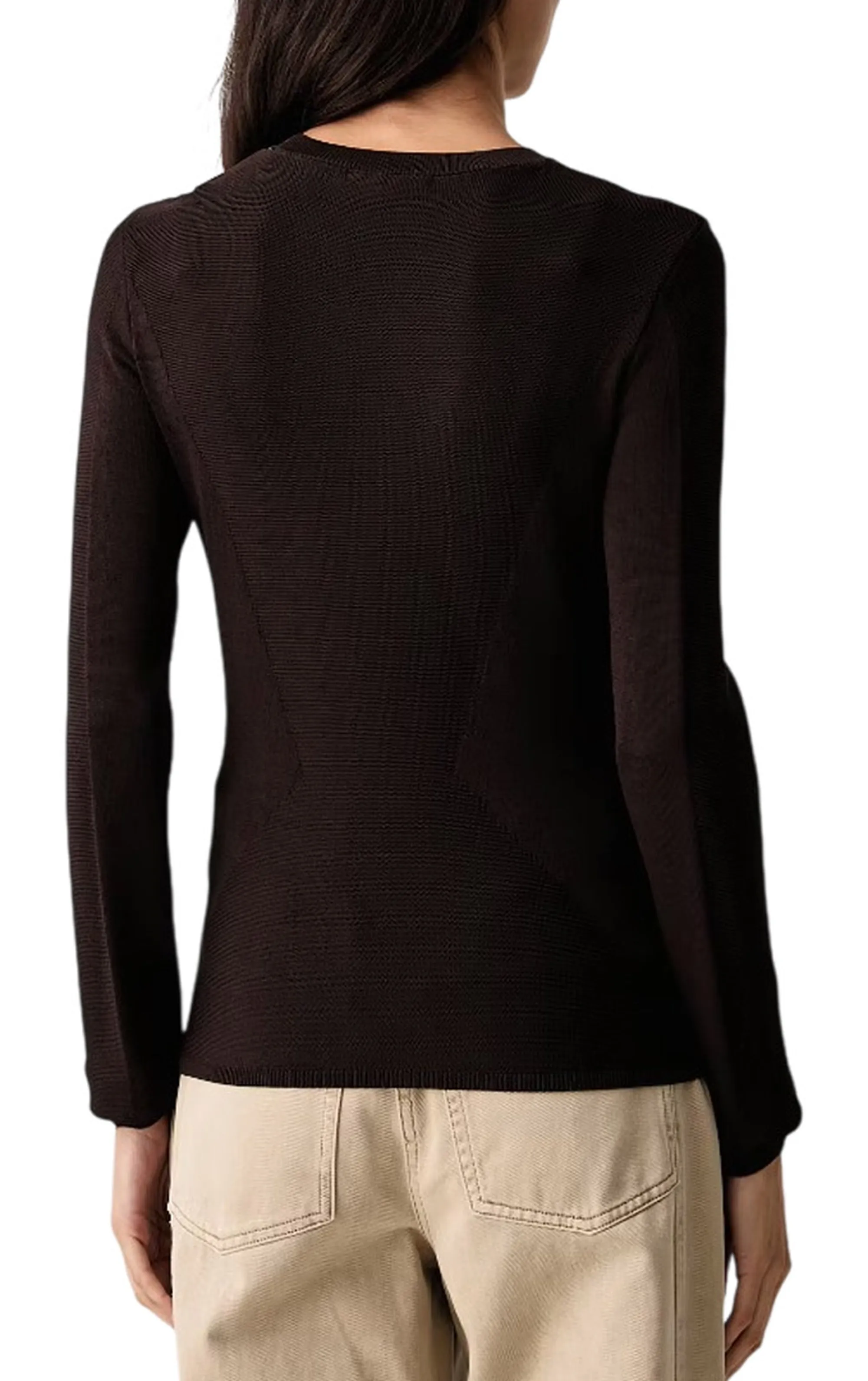 Armani Exchange Maglia In Viscosa Con Logo Ricamato Marrone Xw002881Af10352 195692