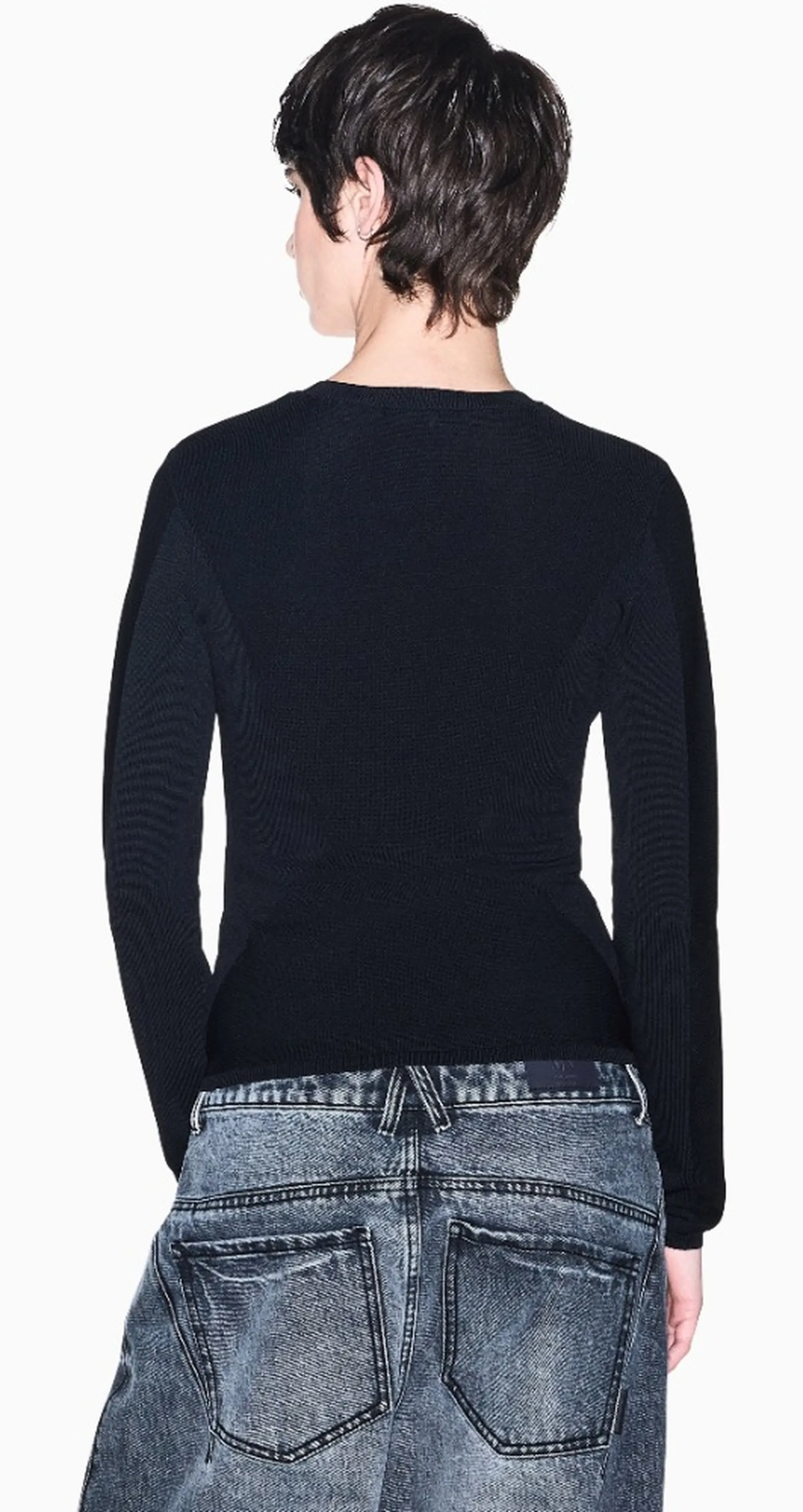 Armani Exchange B'Viscose Sweater With Embroidered Logo' Black Xw002881Af10352 193520