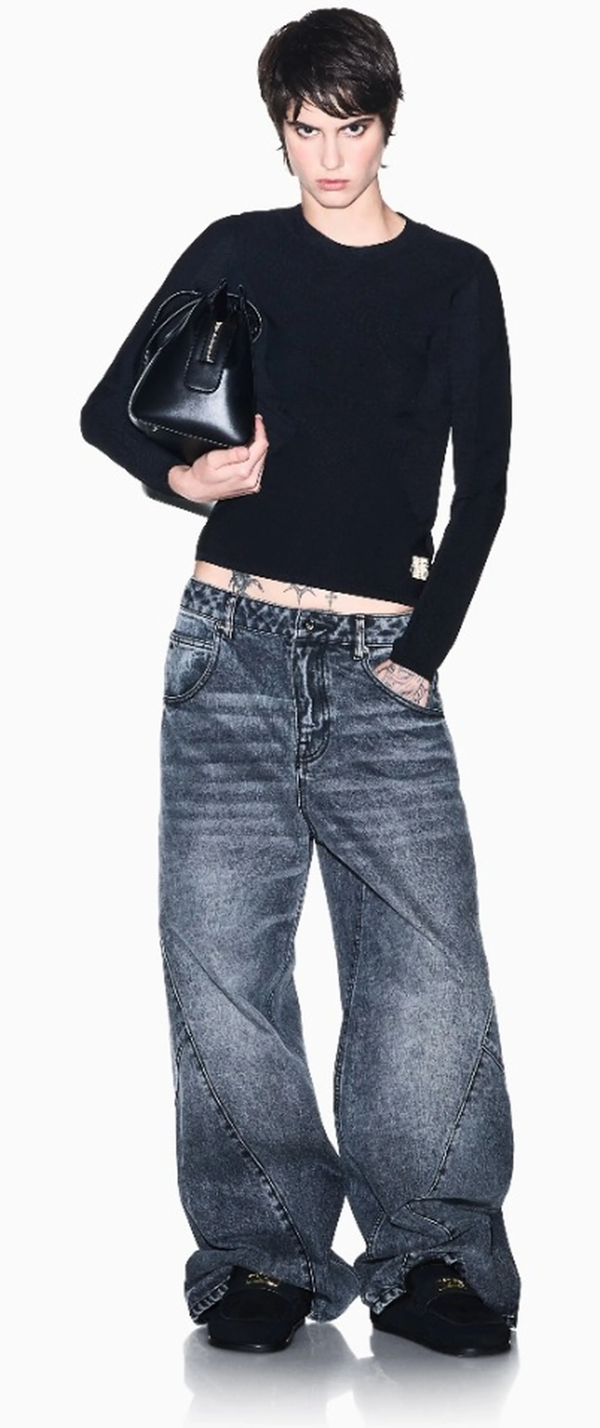 Armani Exchange B'Viscose Sweater With Embroidered Logo' Black Xw002881Af10352 193522