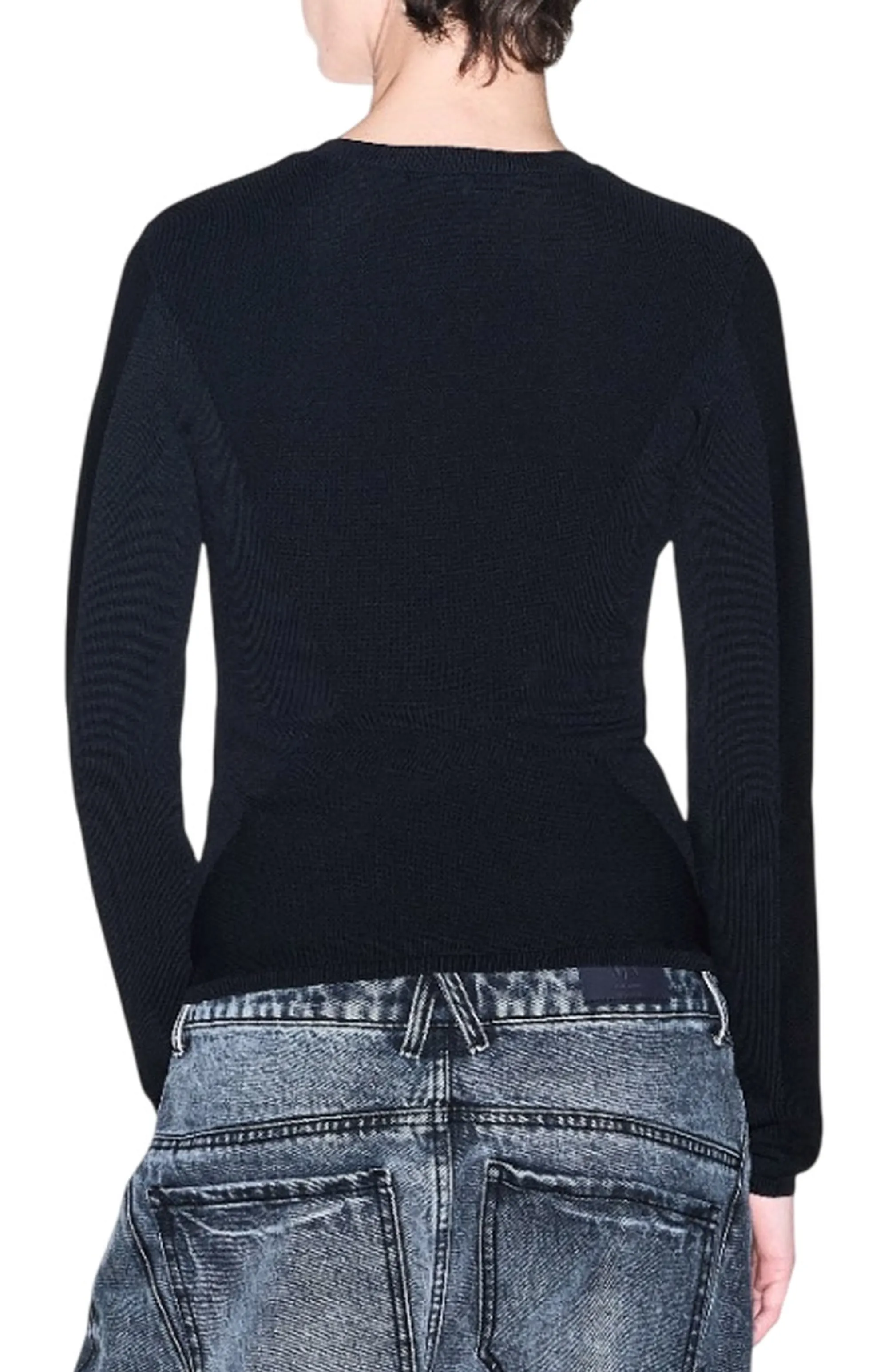 Armani Exchange Maglia In Viscosa Con Logo Ricamato Nero Xw002881Af10352 195695