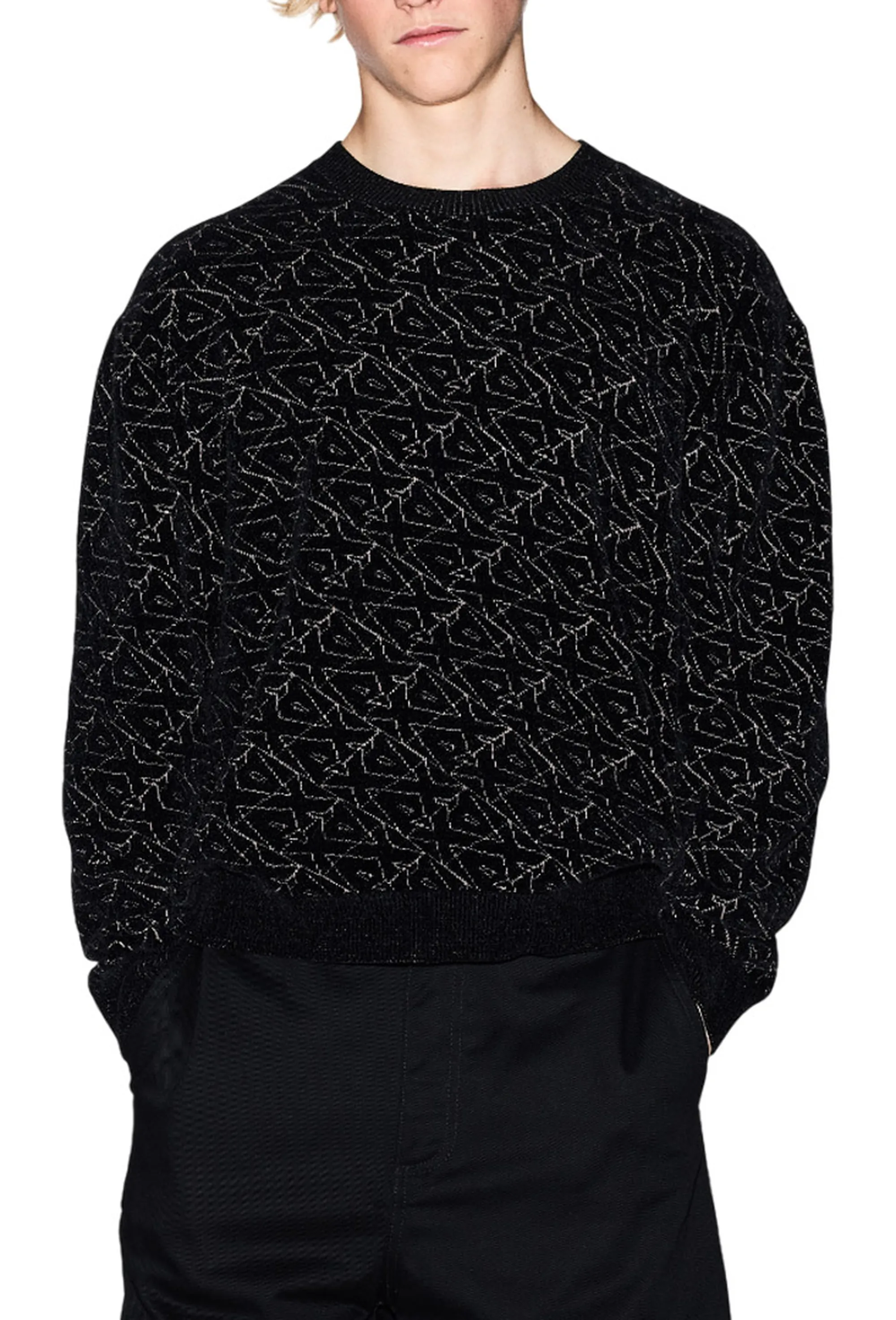 Armani Exchange B'Allover Logo Sweater' Black Xm001330Af16916 162055