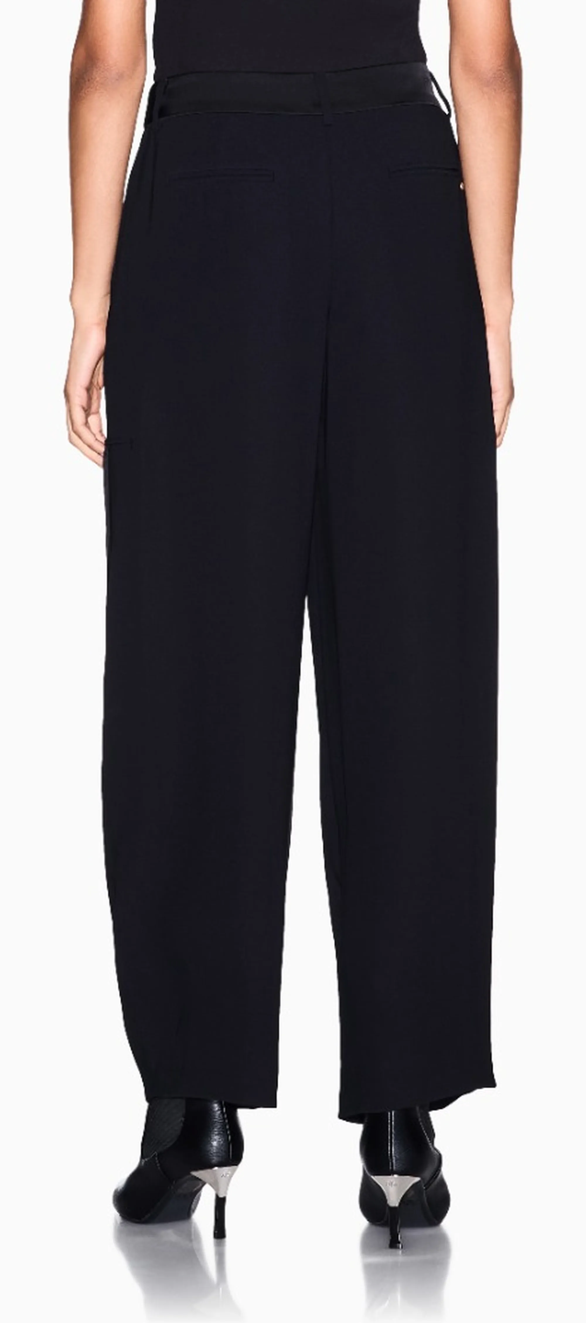 Armani Exchange B'Wide Leg Trousers With Front Pleats' Black Xw002507Af16151 193459