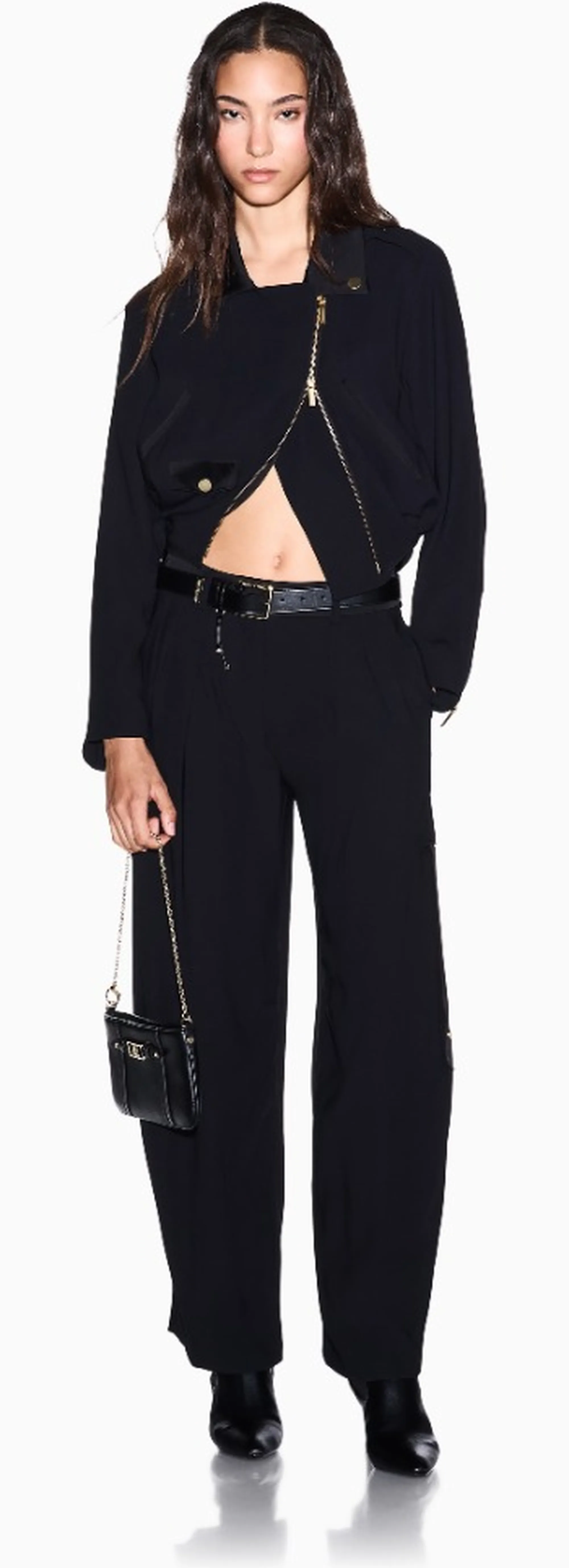 Armani Exchange B'Wide Leg Trousers With Front Pleats' Black Xw002507Af16151 193461