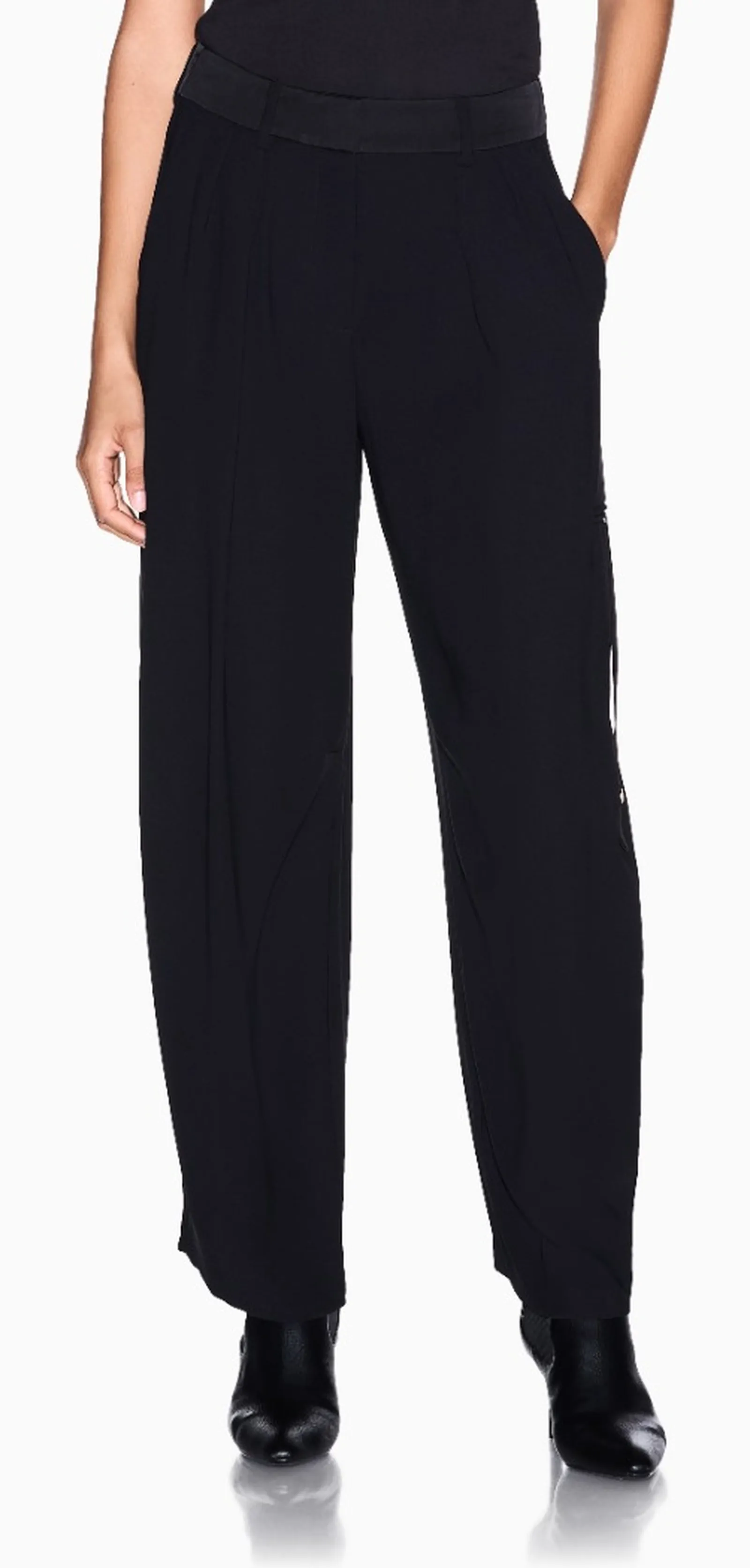 Armani Exchange Pantalone A Gamba Larga Con Pinces Frontali Nero Xw002507Af16151 193462