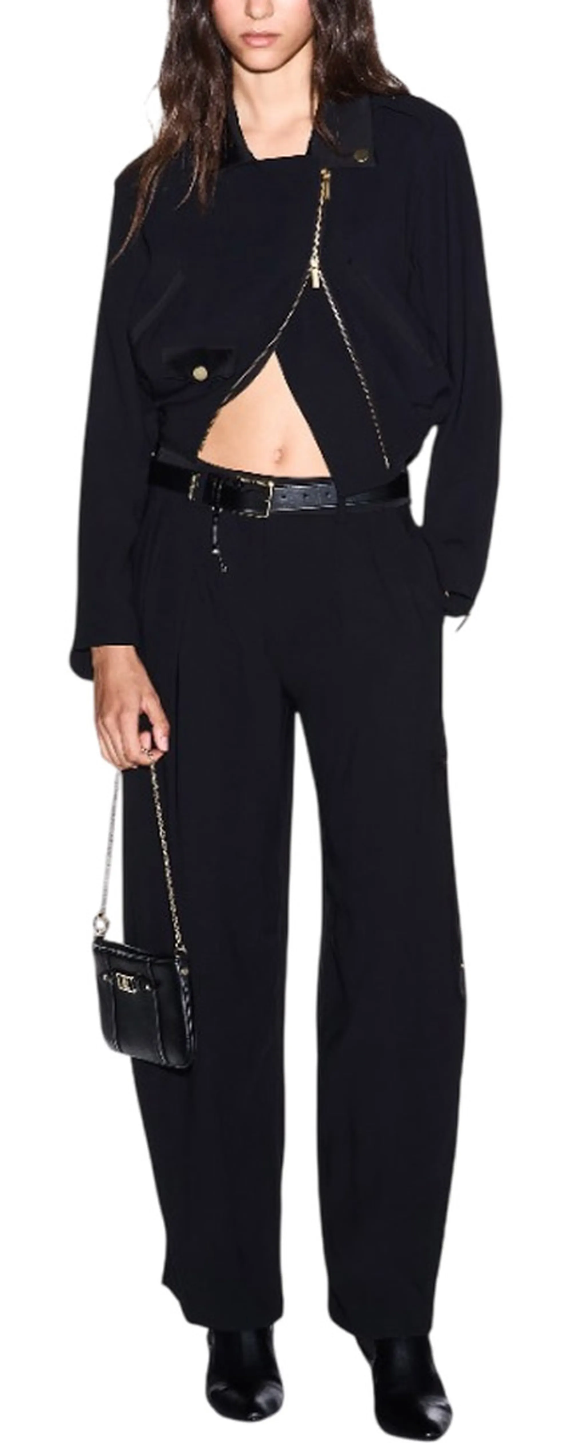 Armani Exchange Pantalone A Gamba Larga Con Pinces Frontali Nero Xw002507Af16151 195297