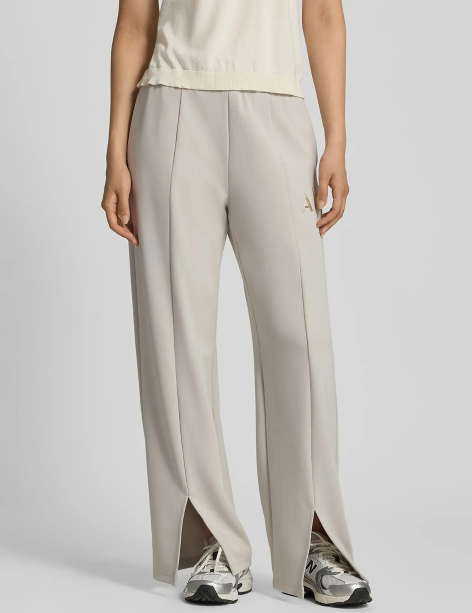 Armani Exchange Pantalone A Gamba Larga In Tessuto Scuba Beige Xw002759Af24068 193495