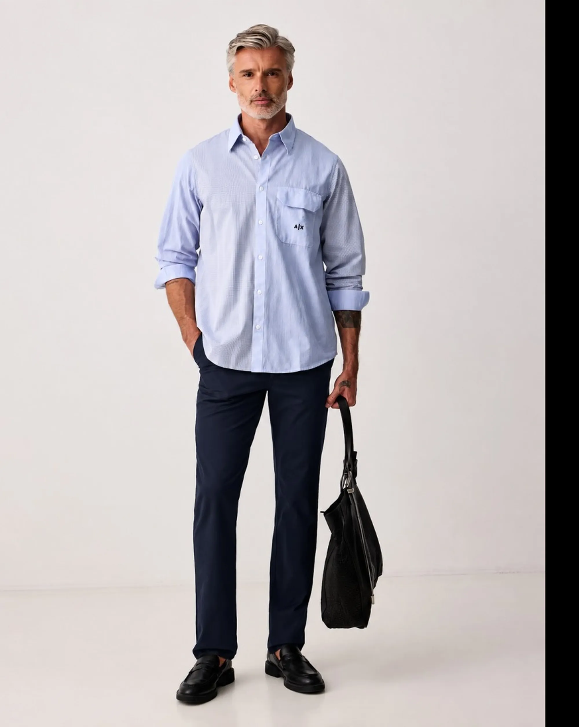 Armani Exchange Pantalone Chino In Cotone Elasticizzato Blu Xm003537Af22547 193416