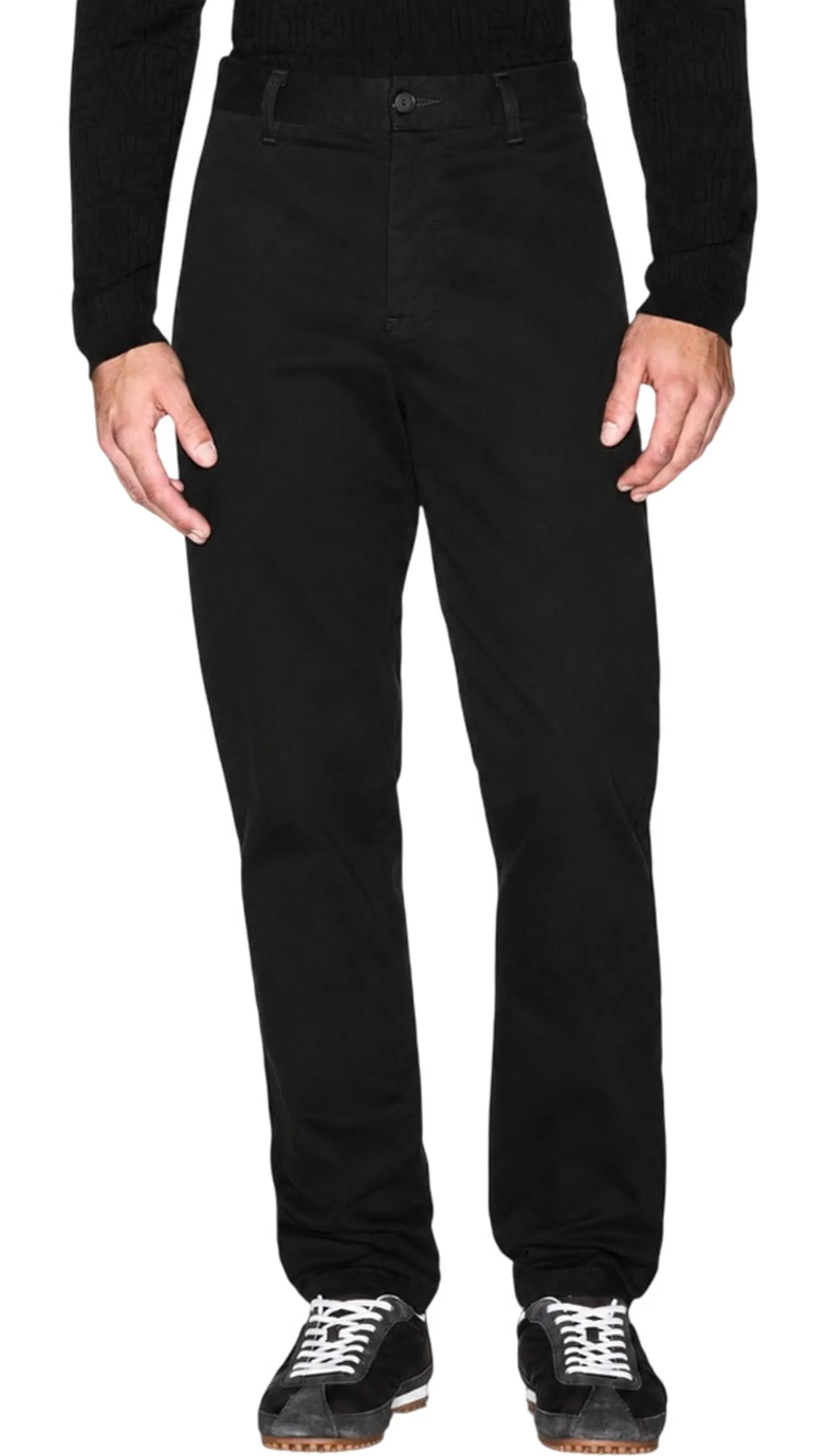 Armani Exchange Pantalone In Twill Di Cotone Elasticizzato Nero Xm003500Af28321 196137