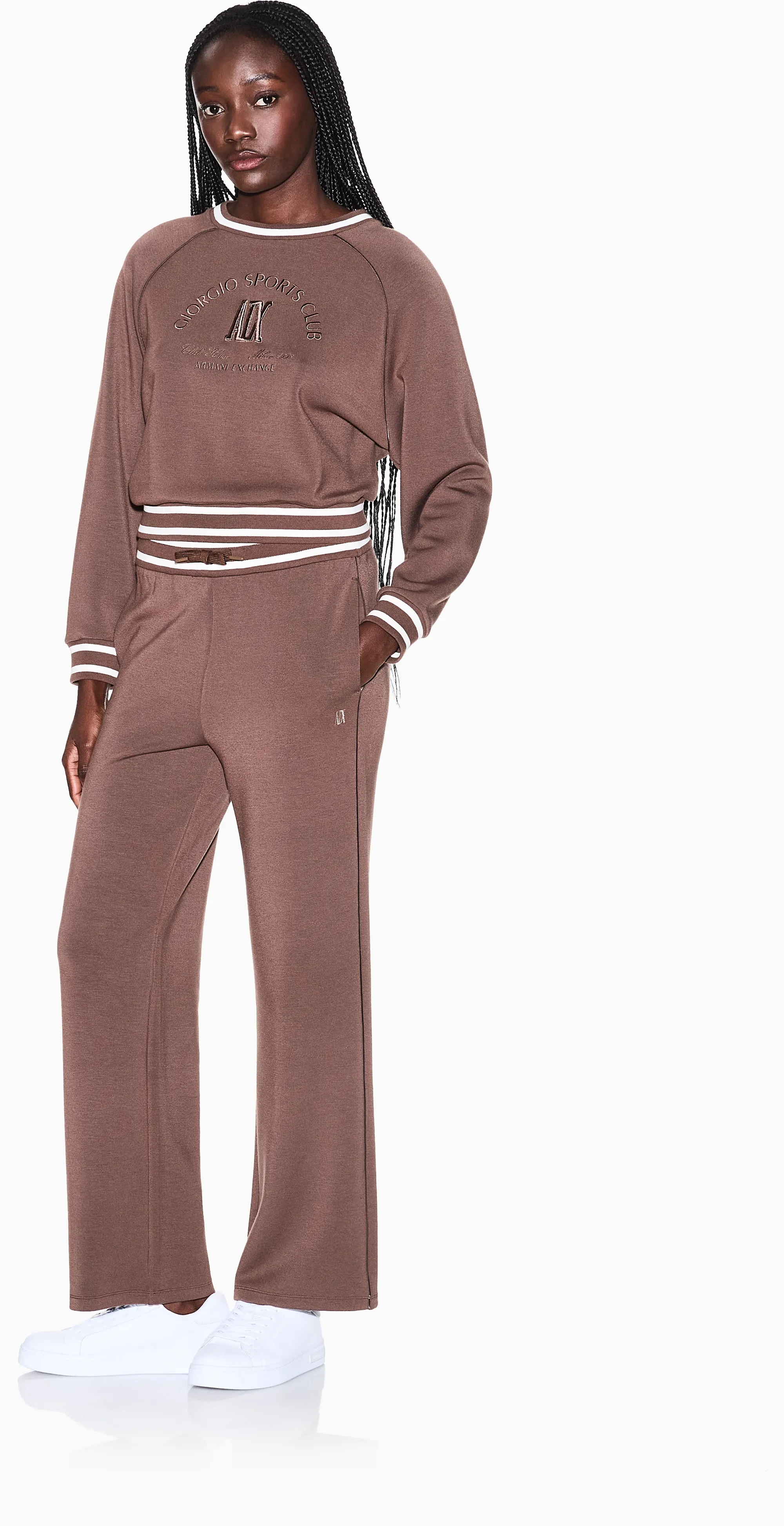 Armani Exchange Pantalone Jogger In Tessuto Tecnico Marrone Xw002073Af10804 175226