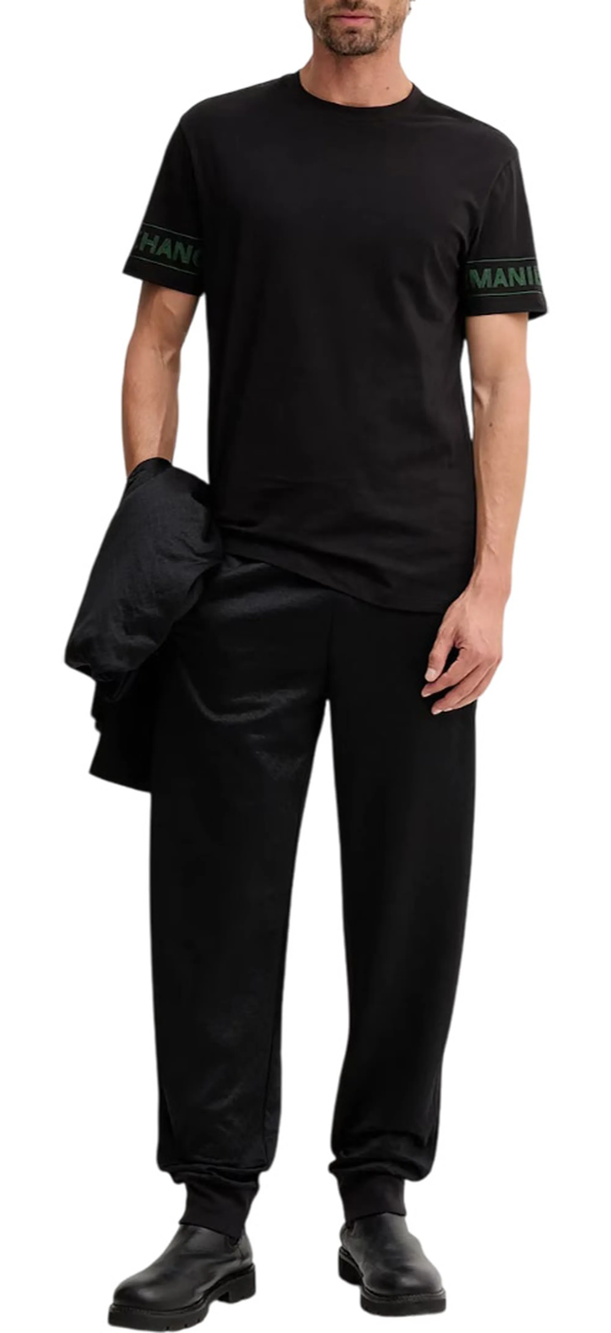 Armani Exchange B'Micro Texture Trousers' Black Xm001356Af16259 161929