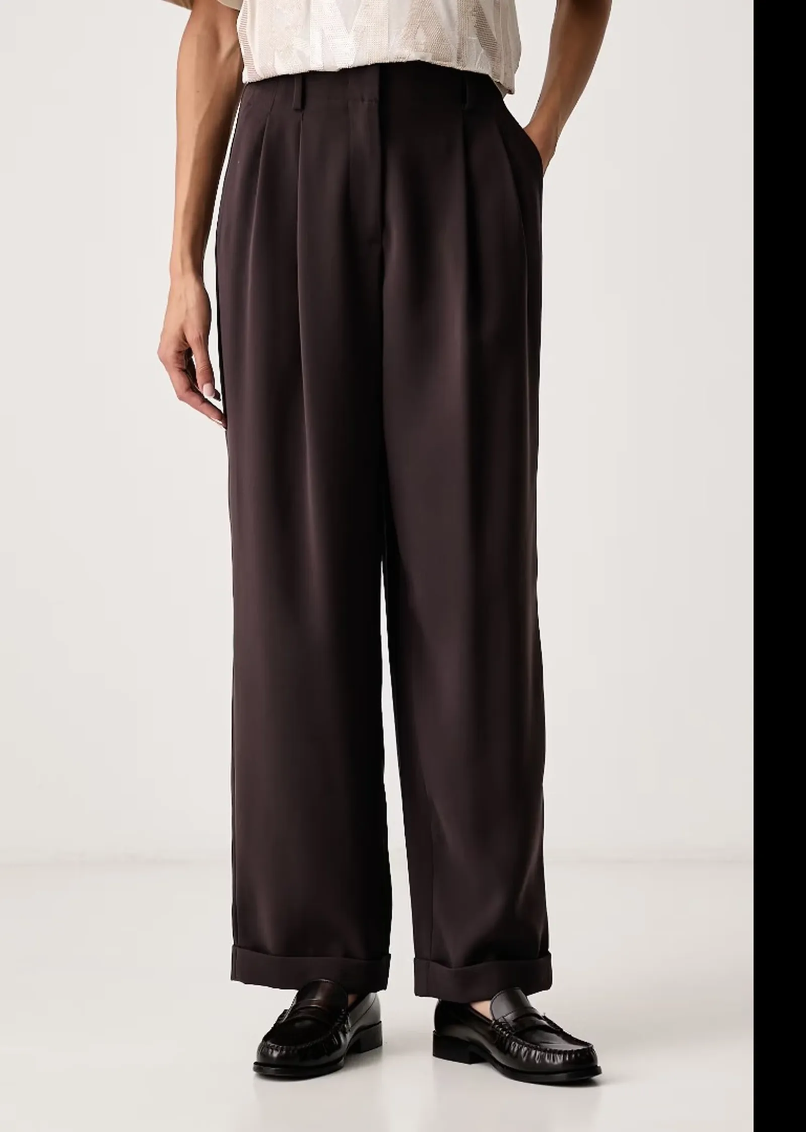 Armani Exchange Pantalone Over In Crepe Marrone Scuro Xw002496Af16148 193451