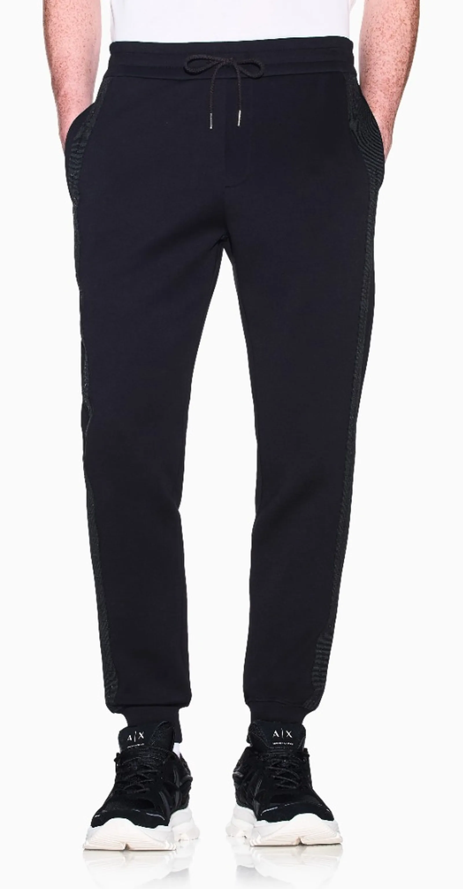 Armani Exchange Pantalone Regular Fit In Jersey Nero Xm003145Af13047 193312