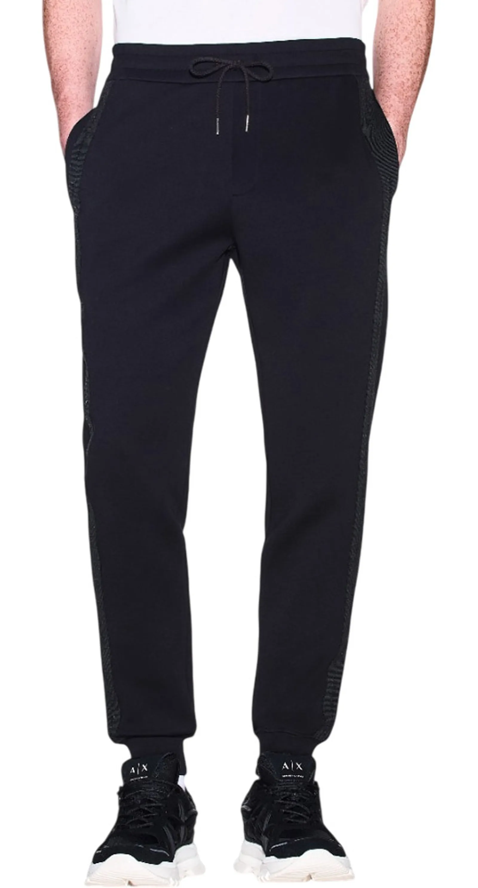 Armani Exchange Pantalone Regular Fit In Jersey Nero Xm003145Af13047 193958