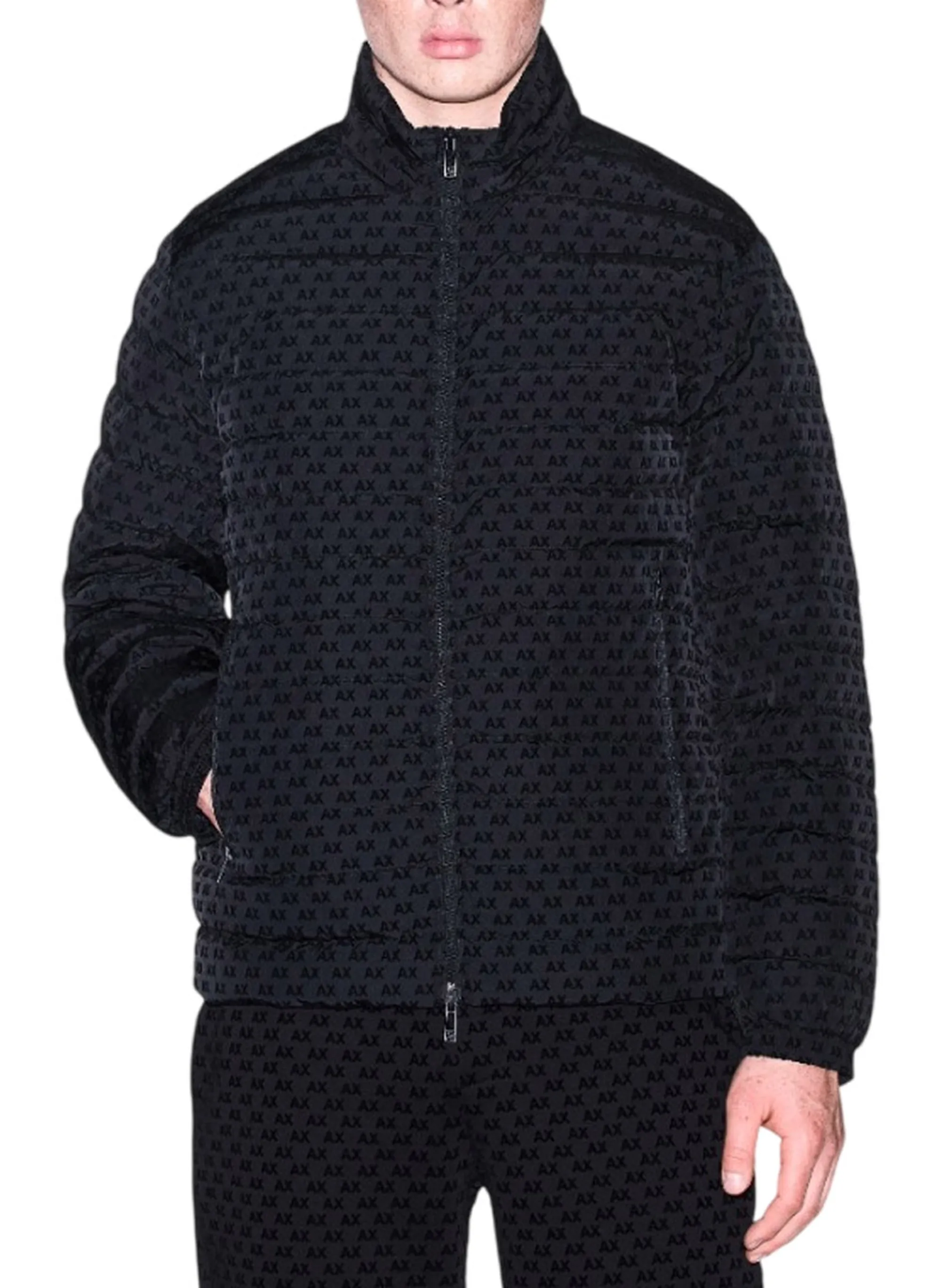 Armani Exchange B'Down Jacket With All Over Flocked Logo' Black Xm003510Af19870 193441