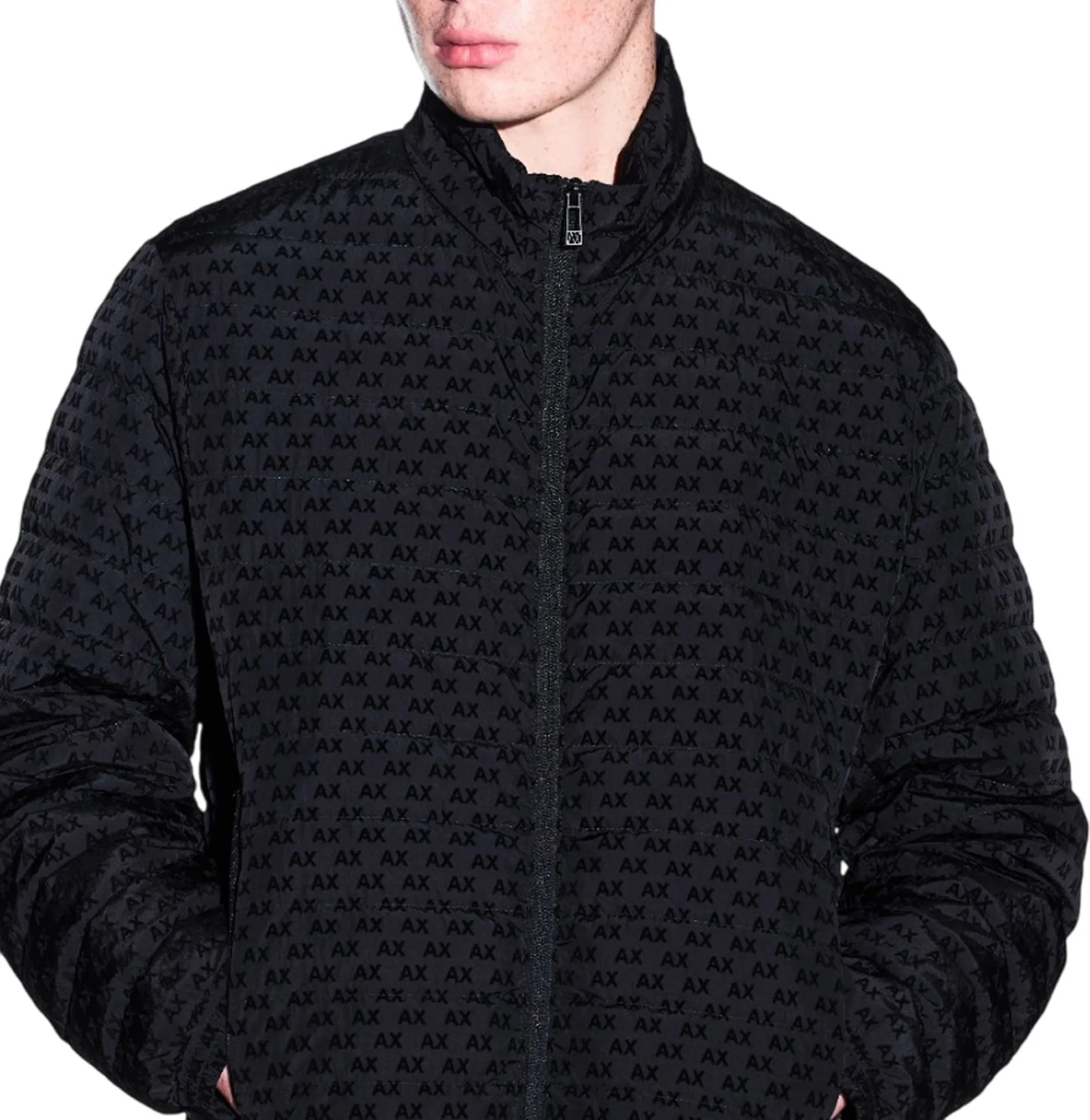 Armani Exchange B'Down Jacket With All Over Flocked Logo' Black Xm003510Af19870 193448
