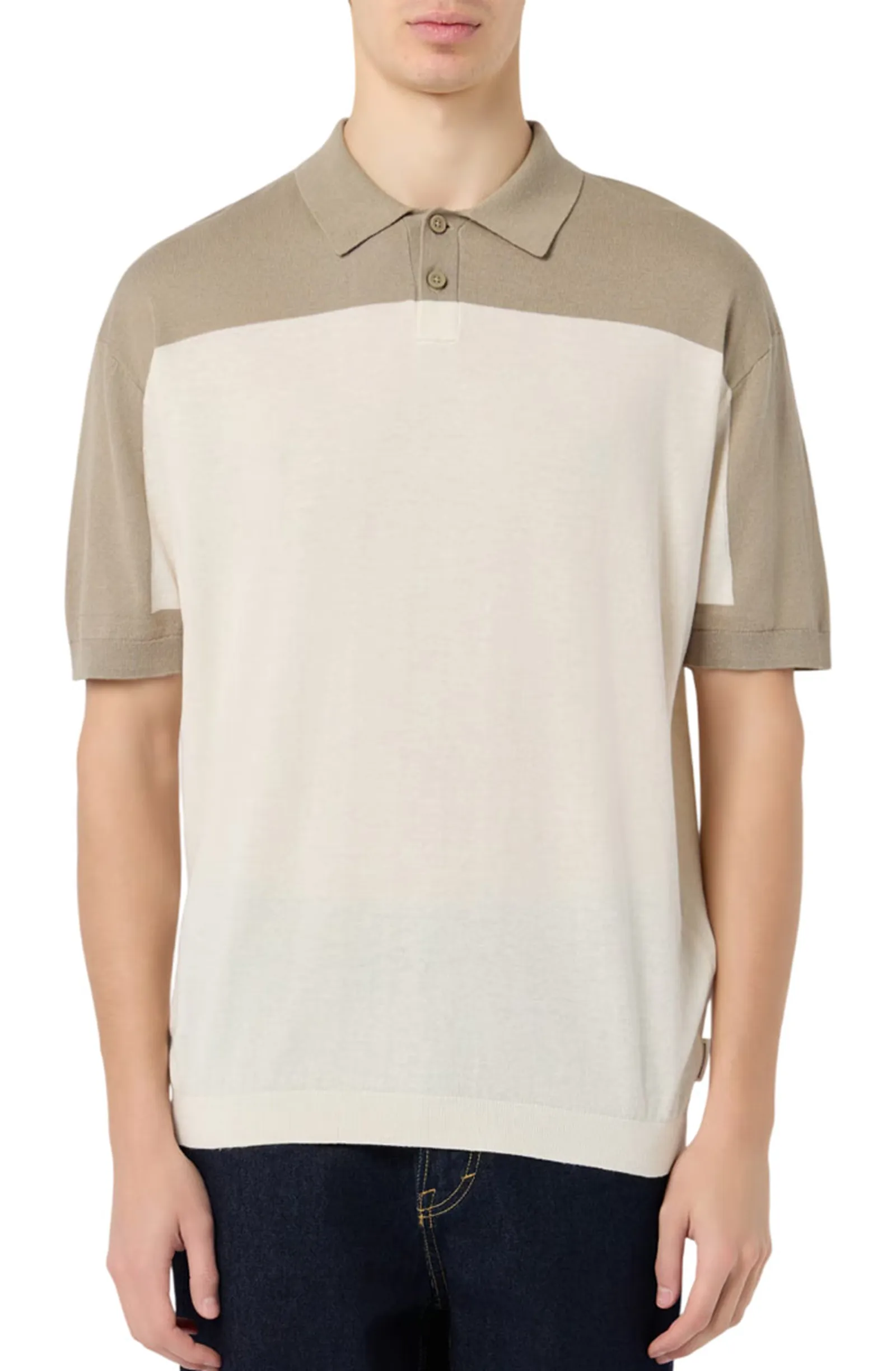 Armani Exchange Polo In Maglia Di Lino E Cotone Beige Xm002151Af22062 180323