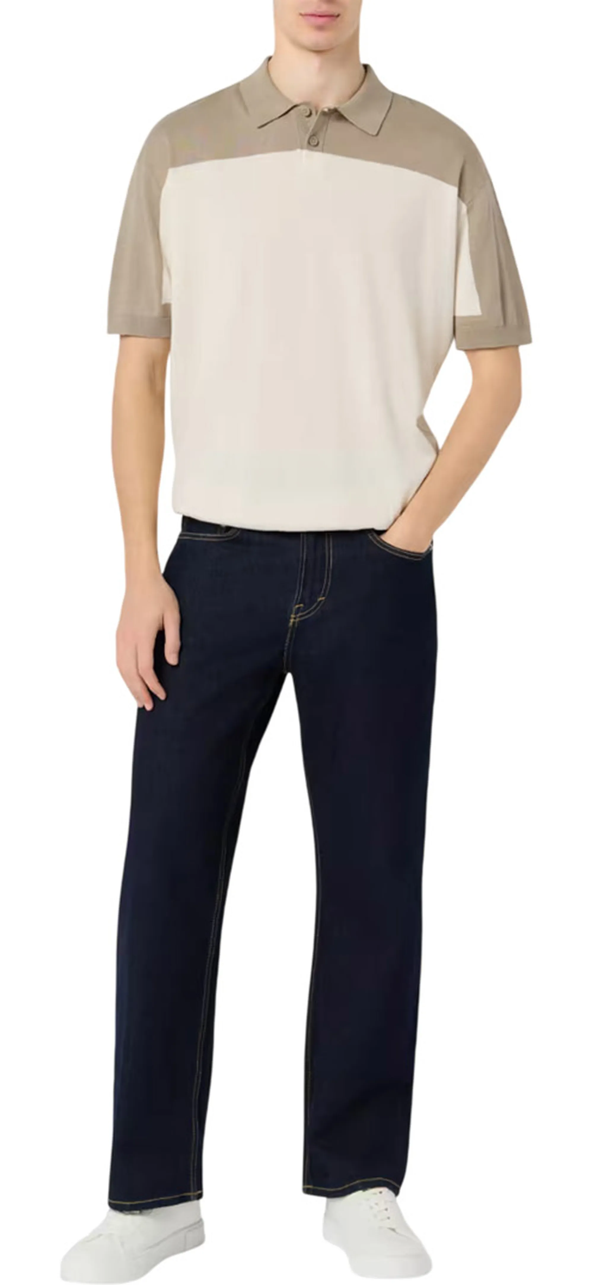 Armani Exchange B'Linen And Cotton Knitted Polo Shirt' Beige Xm002151Af22062 180325