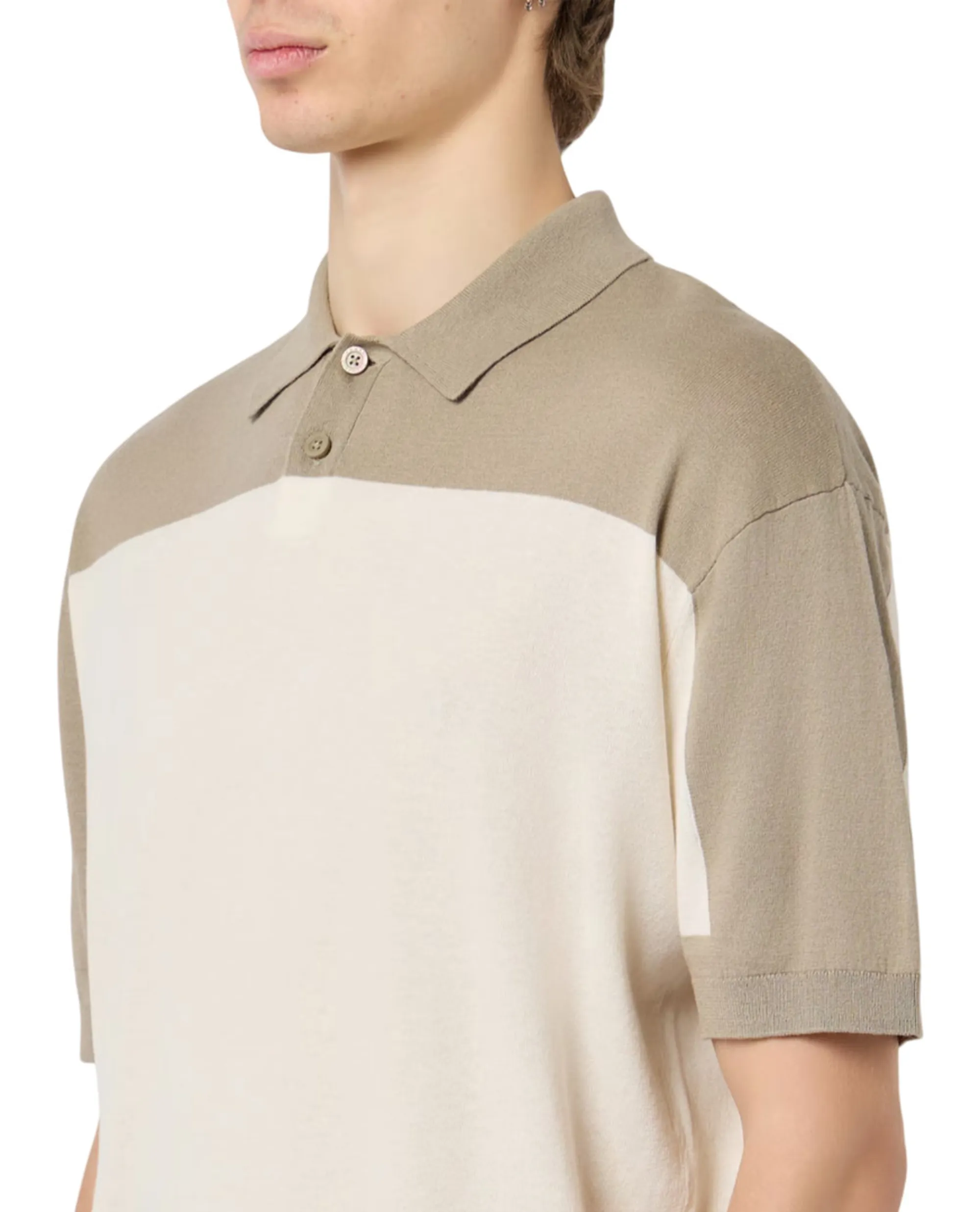Armani Exchange B'Linen And Cotton Knitted Polo Shirt' Beige Xm002151Af22062 180326
