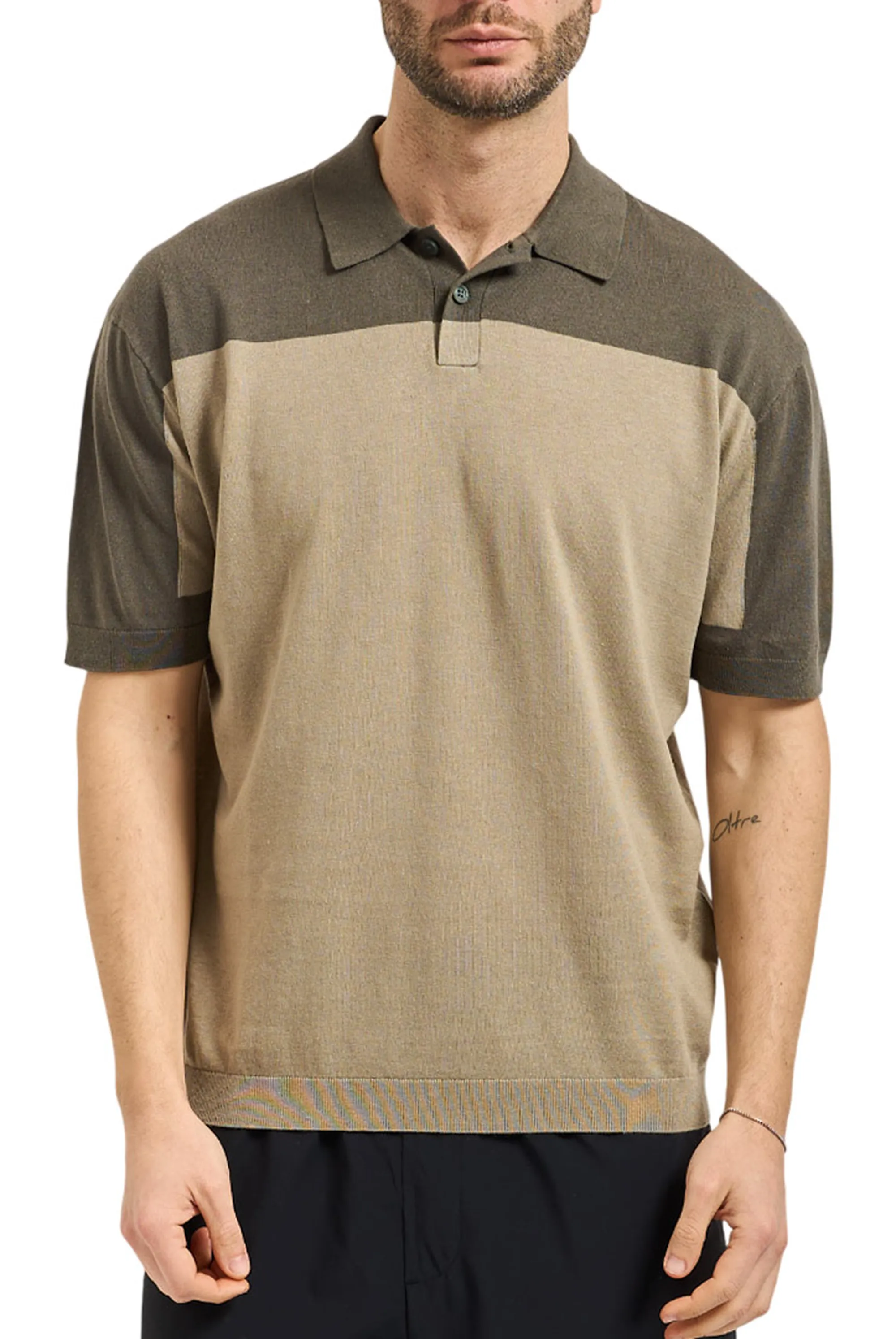 Armani Exchange B'Linen And Cotton Knitted Polo Shirt' Cookie Xm002151Af22062 180334