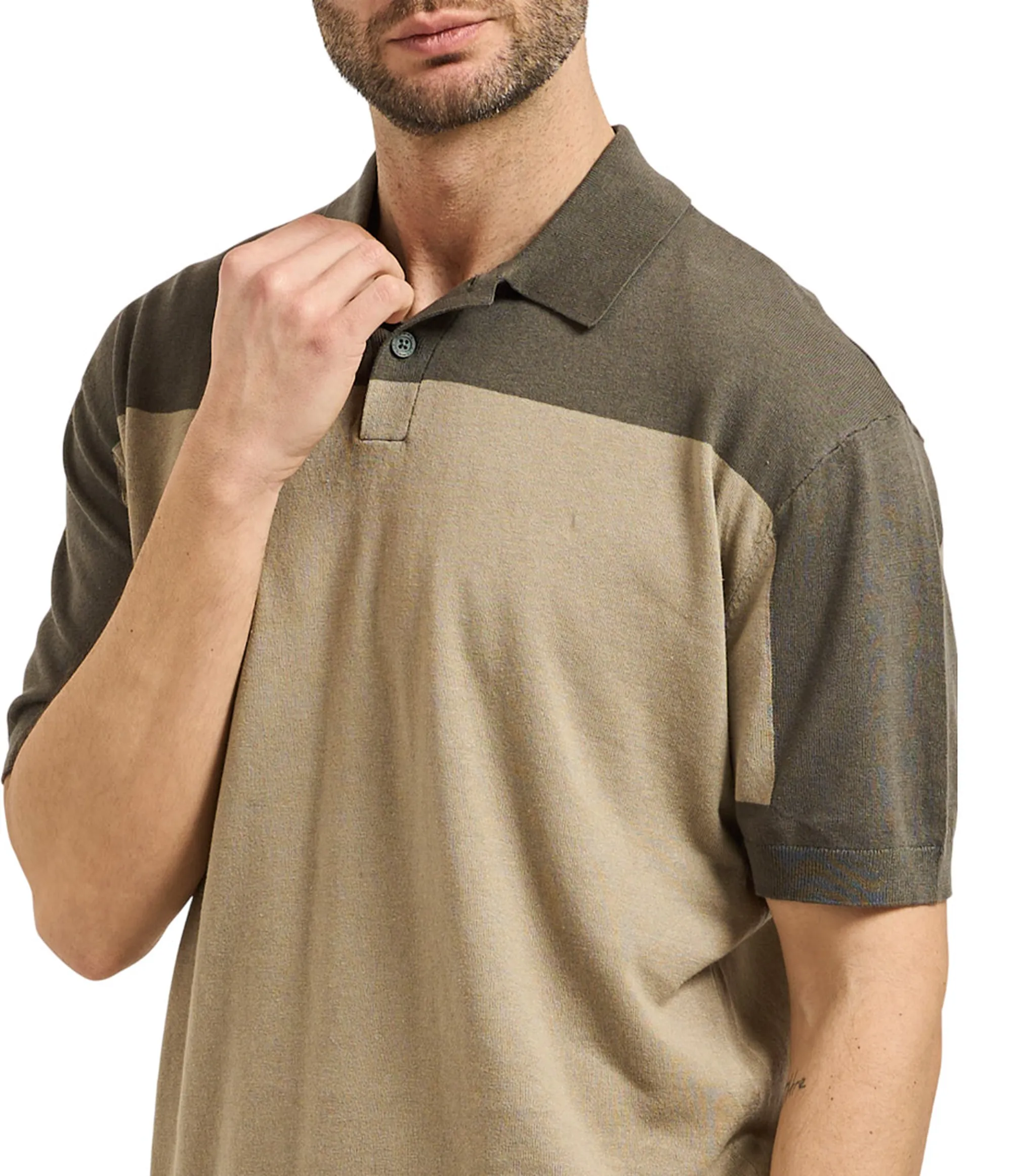 Armani Exchange B'Linen And Cotton Knitted Polo Shirt' Cookie Xm002151Af22062 180337