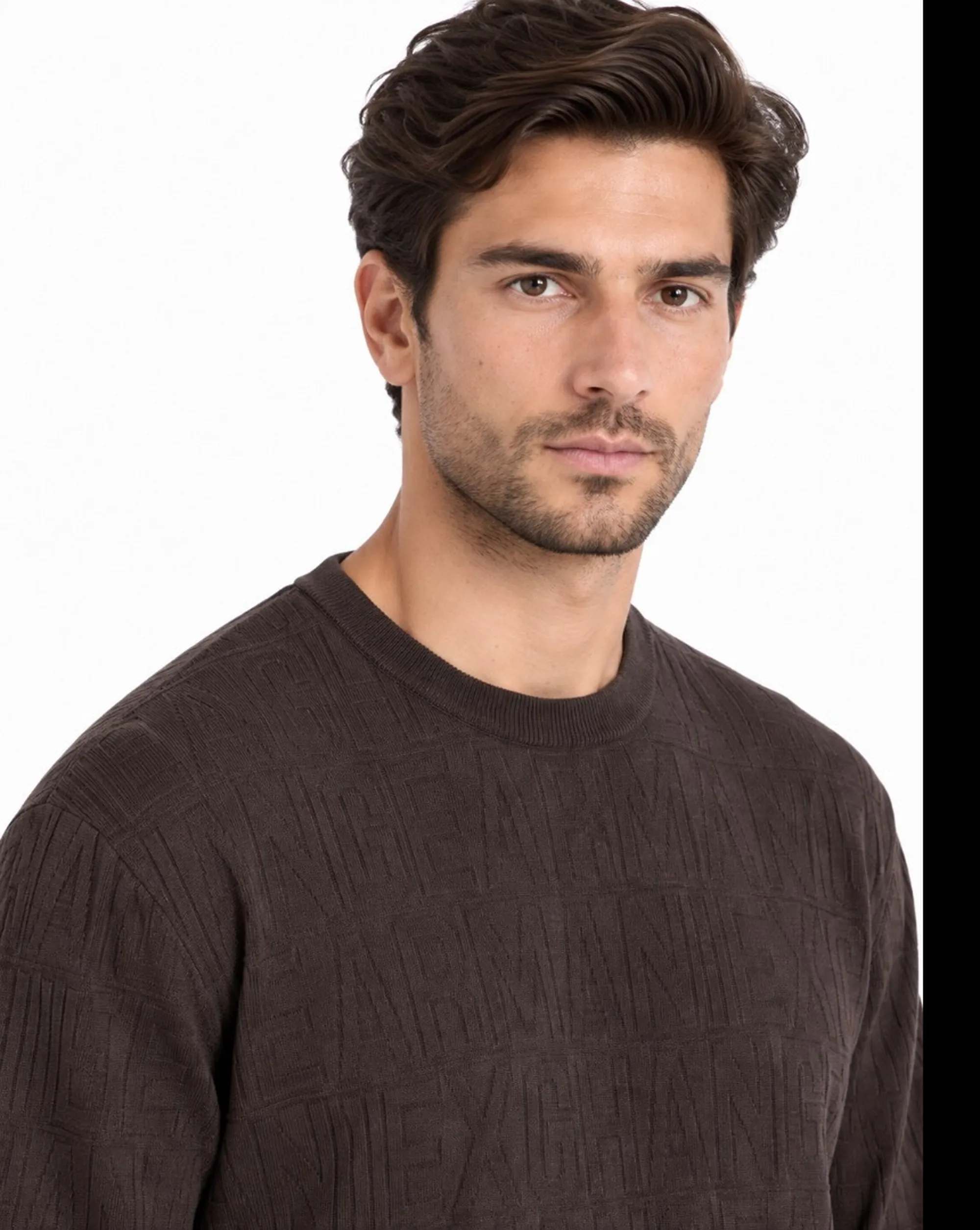 Armani Exchange Pullover Vestibilita Regular In Misto Viscosa Marrone Chiaro Xm002986Af10454 193276