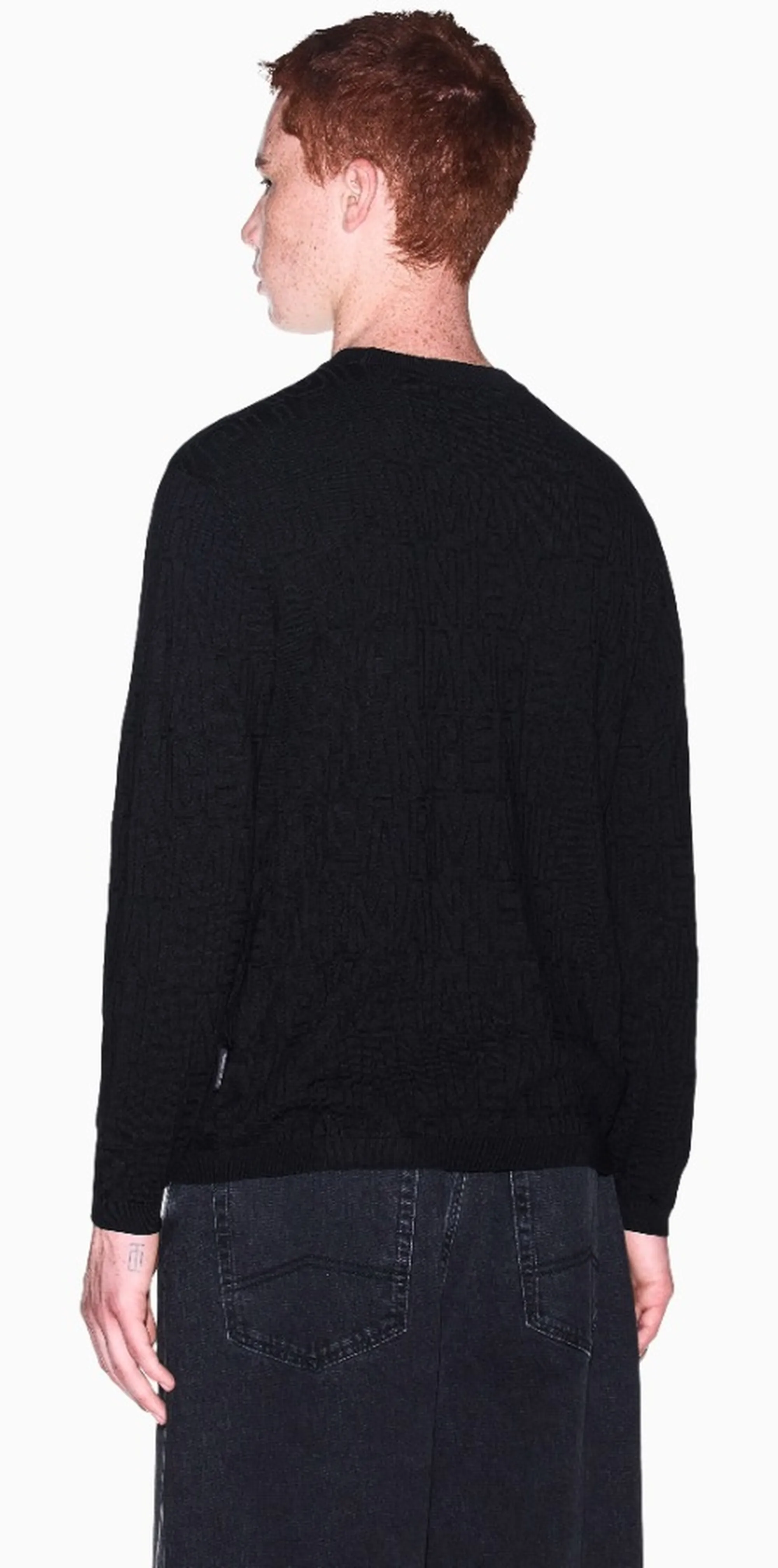 Armani Exchange Pullover Vestibilita Regular In Misto Viscosa Nero Xm002986Af10454 193271