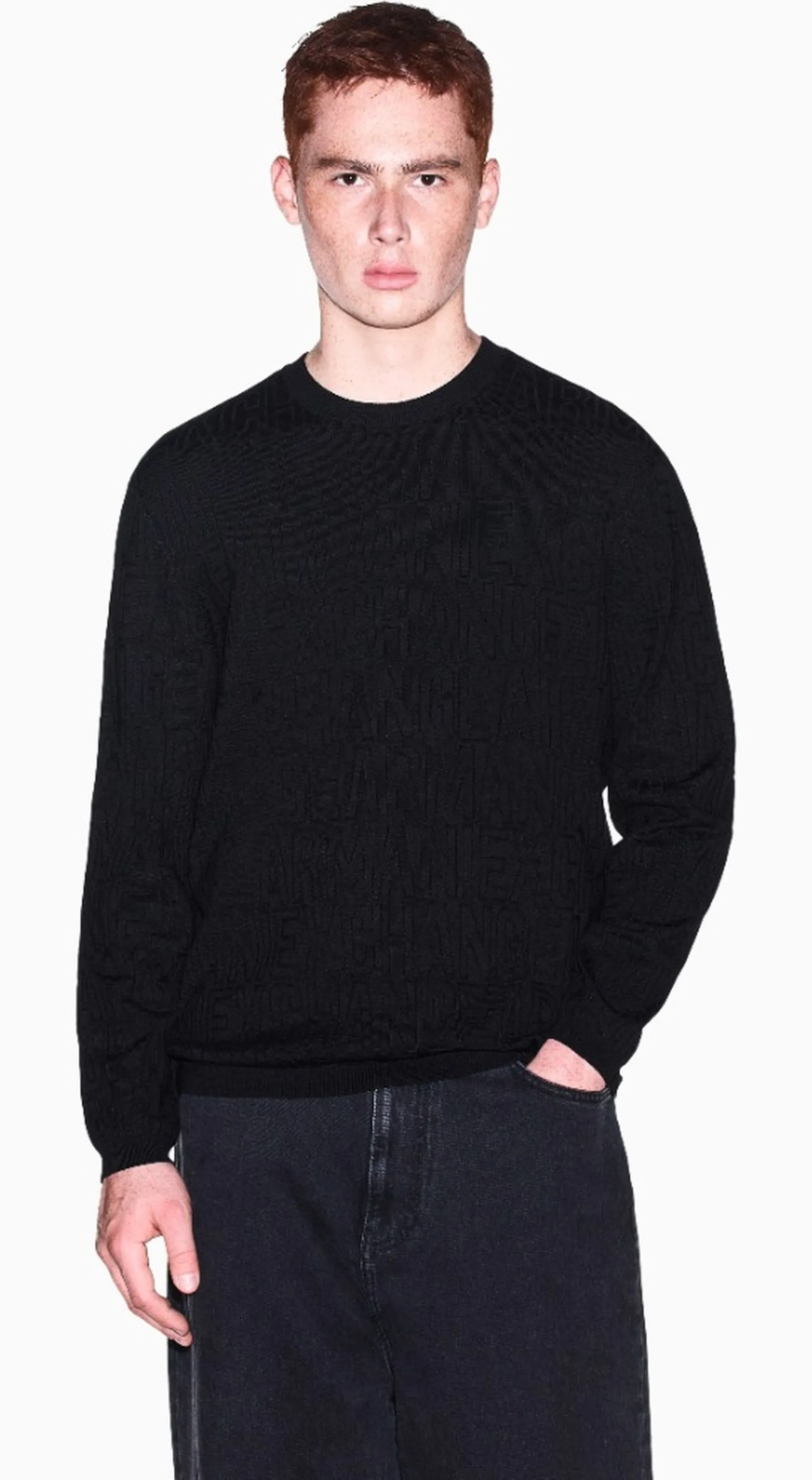 Armani Exchange Pullover Vestibilita Regular In Misto Viscosa Nero Xm002986Af10454 193274