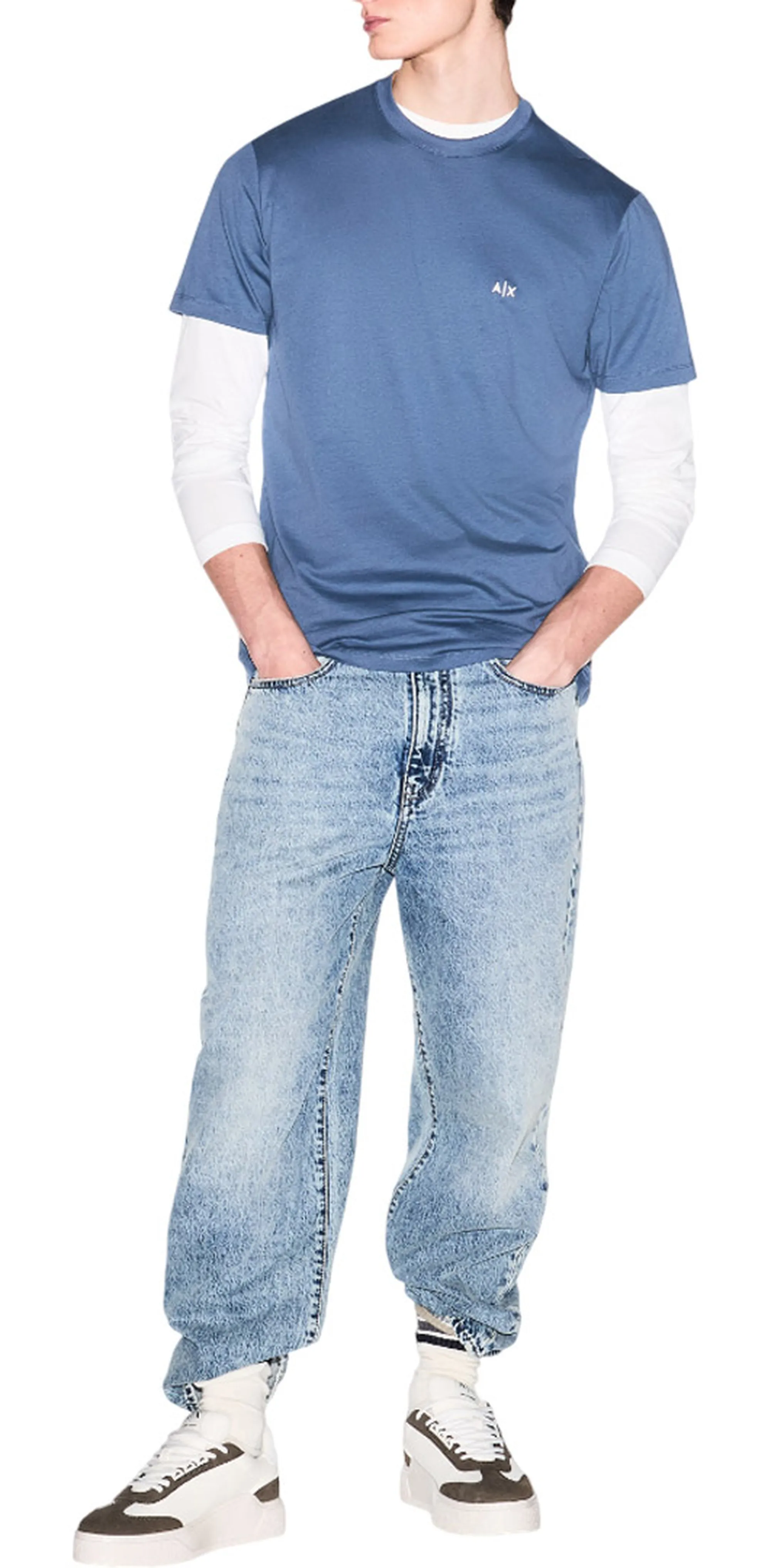 Armani Exchange B'T-Shirt' Light Blue Xm001568Af10358 178474