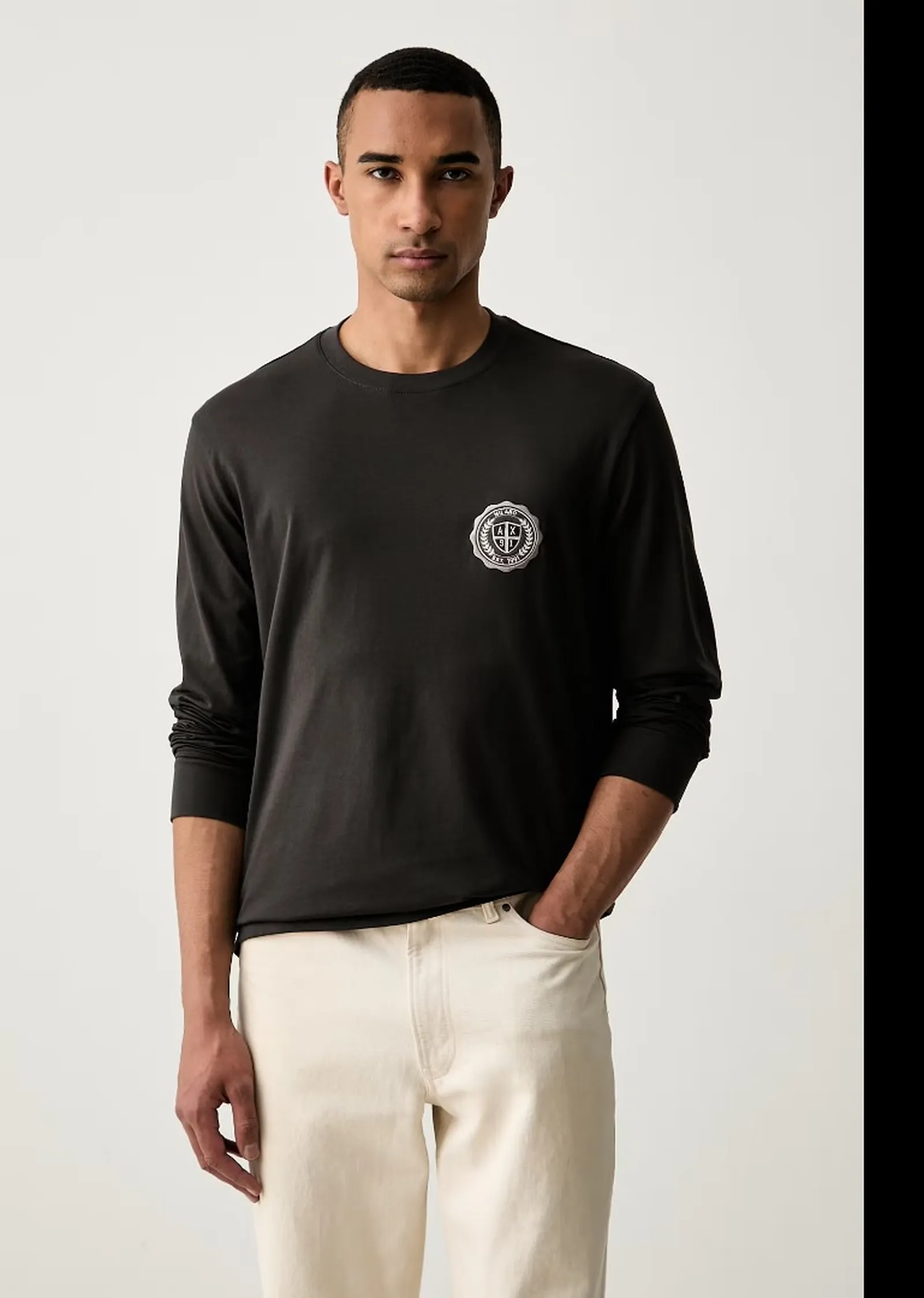 Armani Exchange T-Shirt A Maniche Lunghe Grigio Scuro Xm003076Af10361 193301
