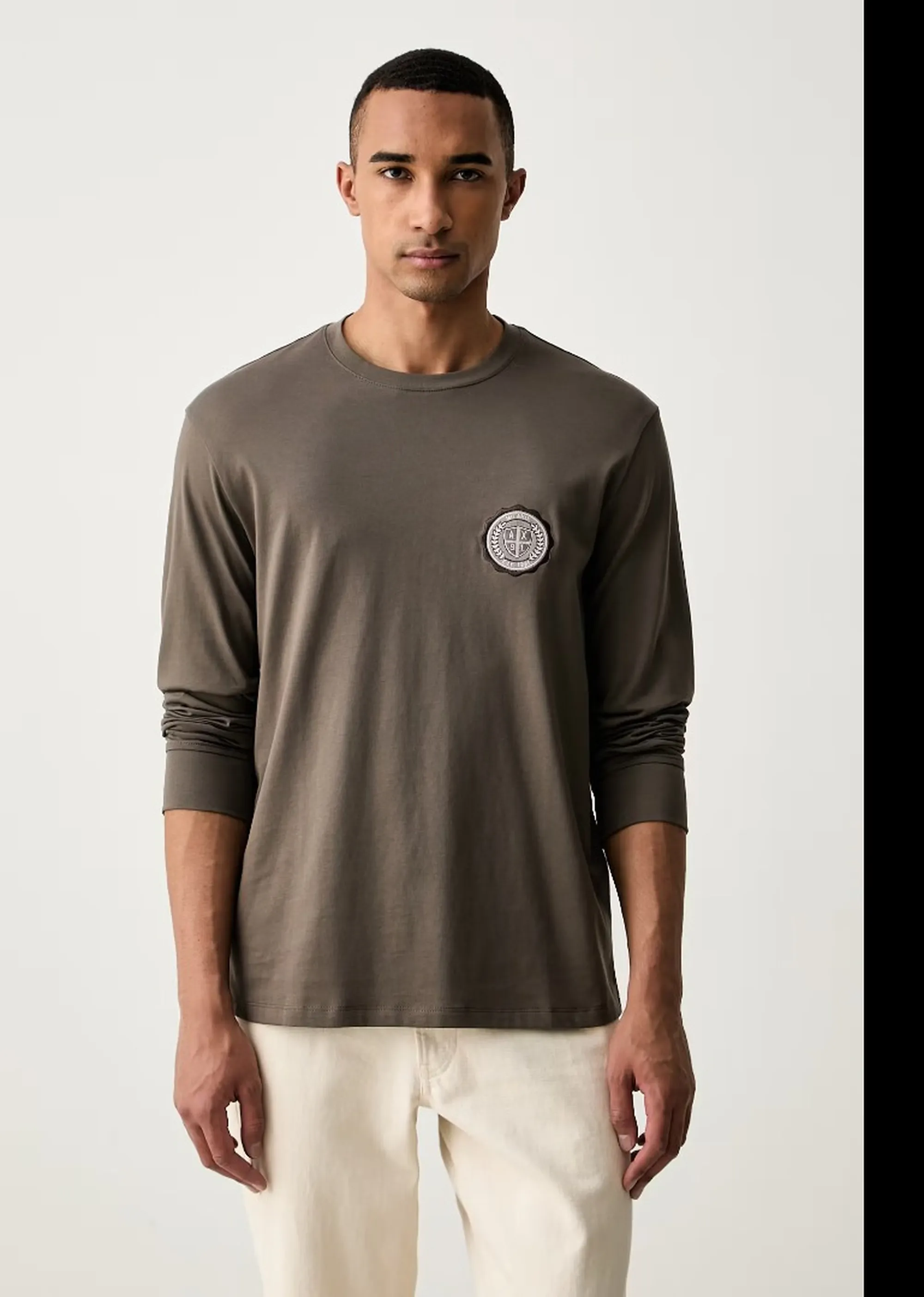 Armani Exchange B'Long Sleeved T-Shirt' Light Brown Xm003076Af10361 193297