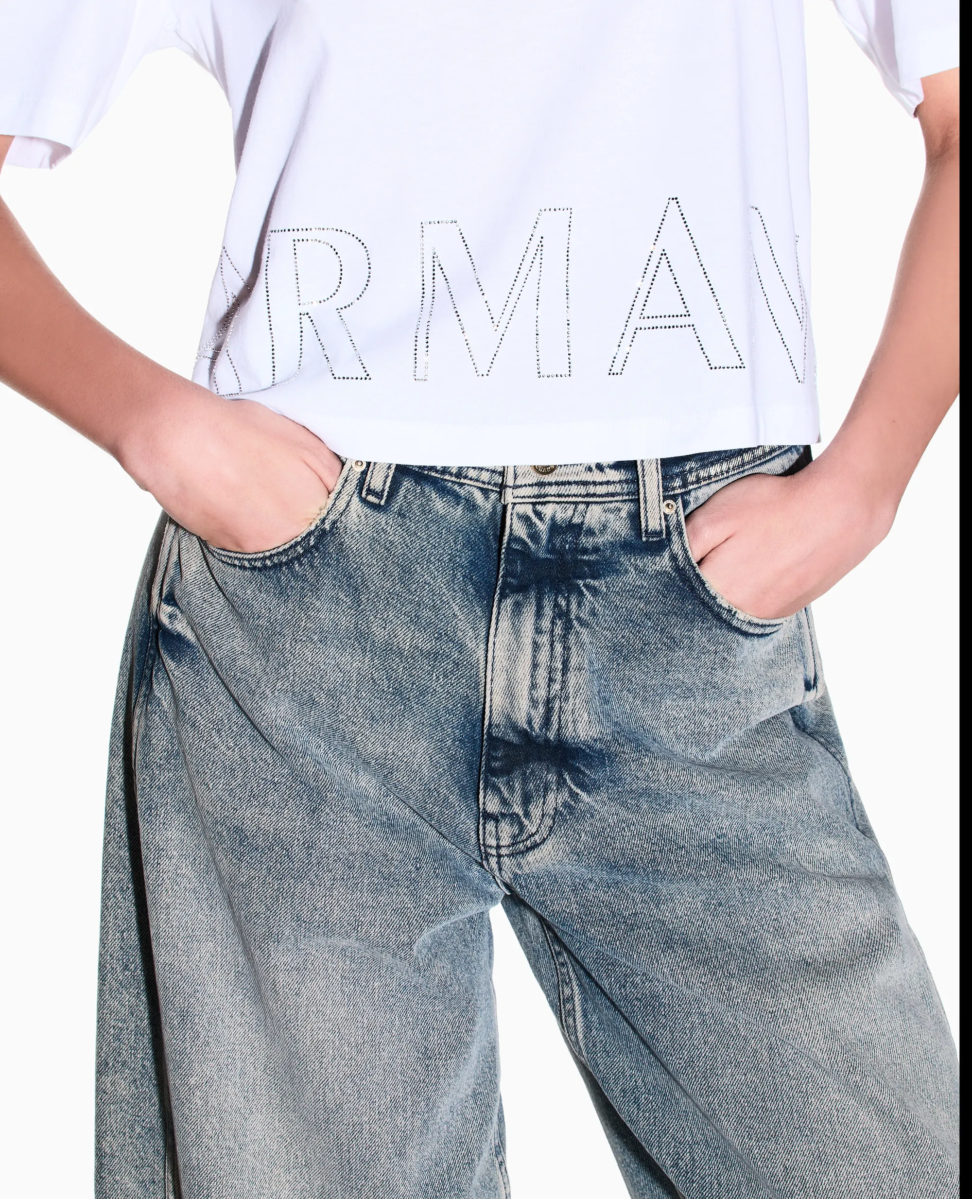 Armani Exchange T-Shirt Cropped Bianco Xw001709Af17172 175195