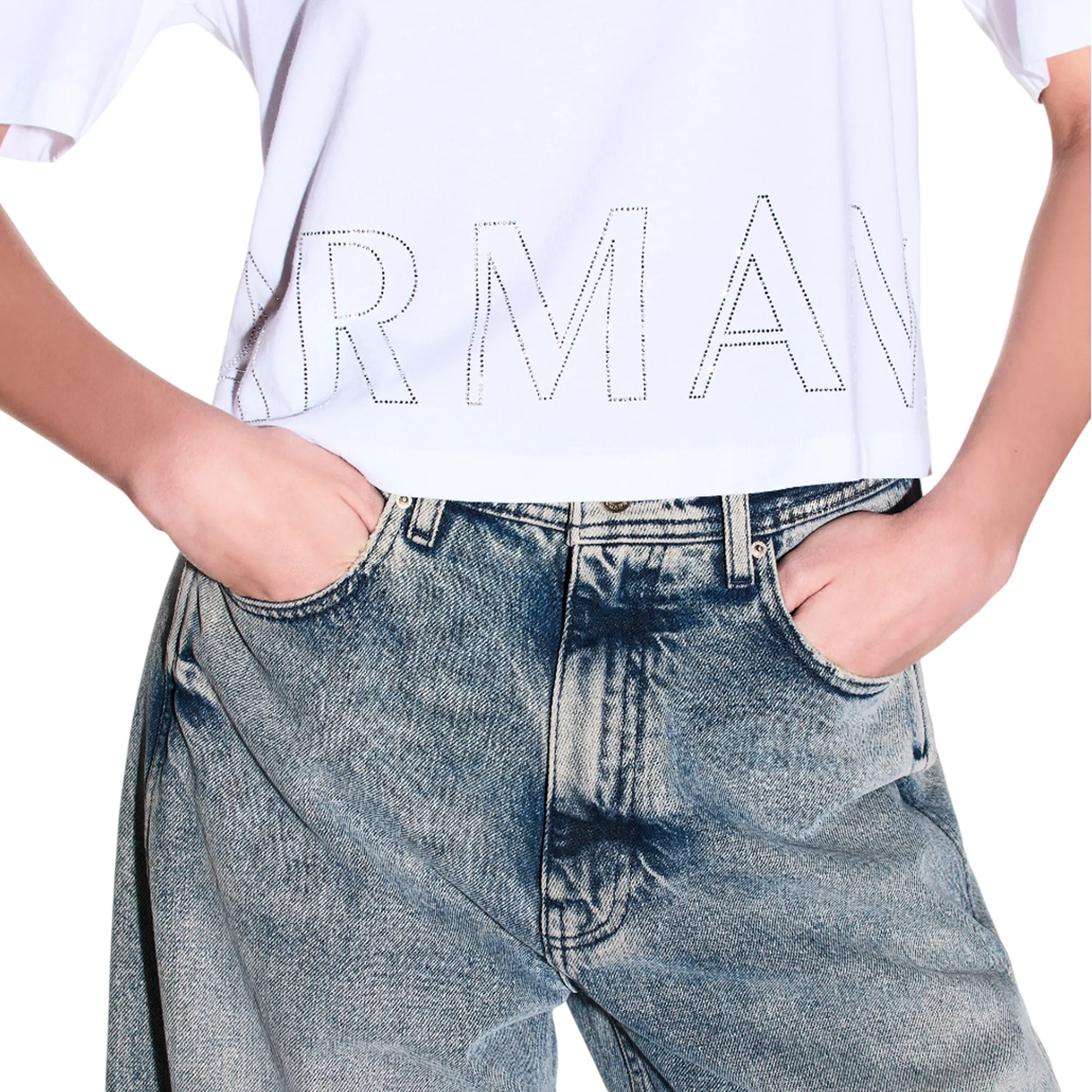 Armani Exchange T-Shirt Cropped Bianco Xw001709Af17172 175858