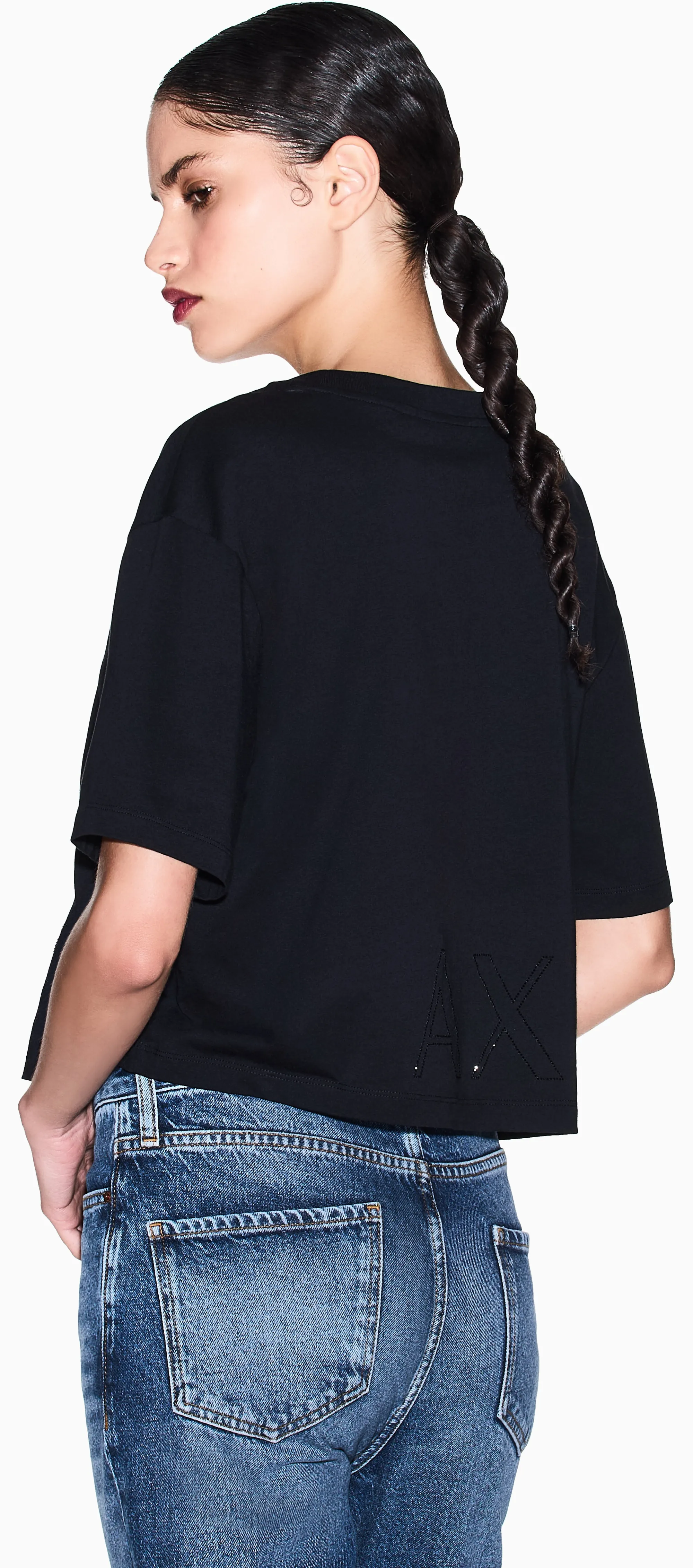 Armani Exchange T-Shirt Cropped Nero Xw001709Af17172 175189